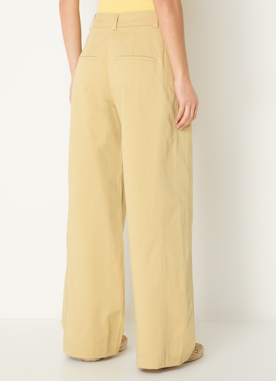 ROUGE EDIT Petra high waist loose fit chino - achterkant 4 beige