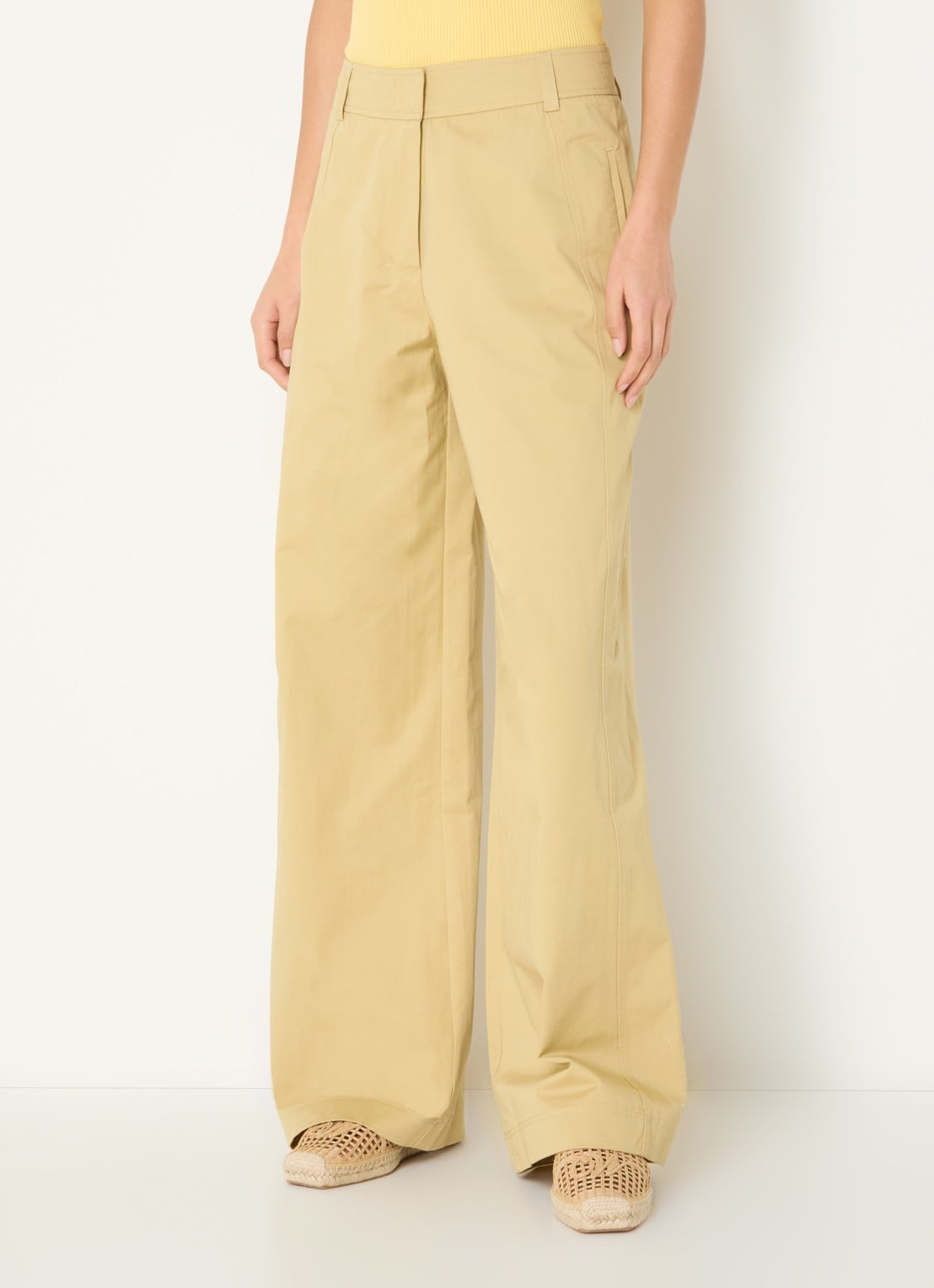 ROUGE EDIT Petra high waist loose fit chino - detail beige