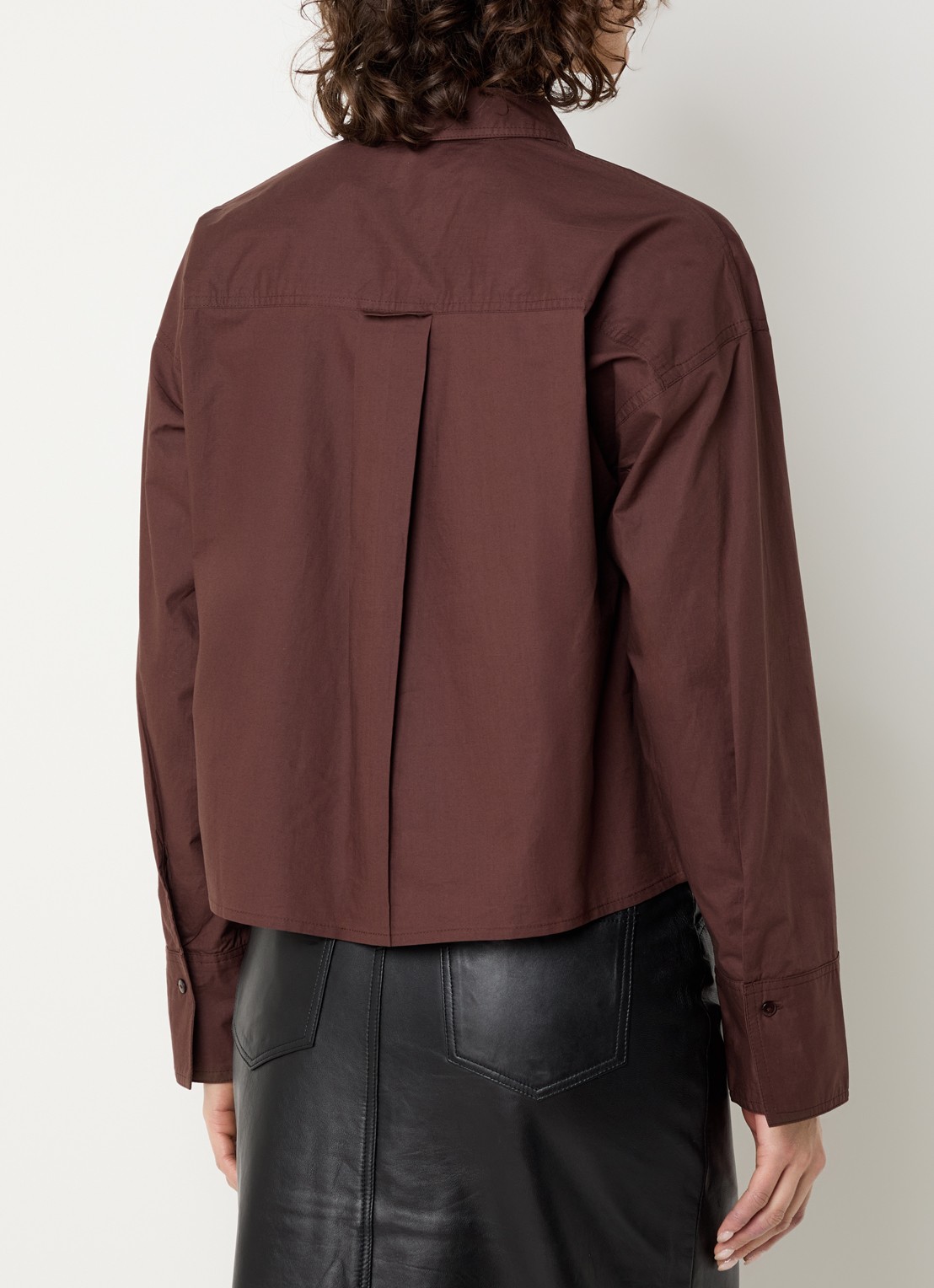 ROUGE EDIT Roubrook blouse met kraag - achterkant donkerbruin