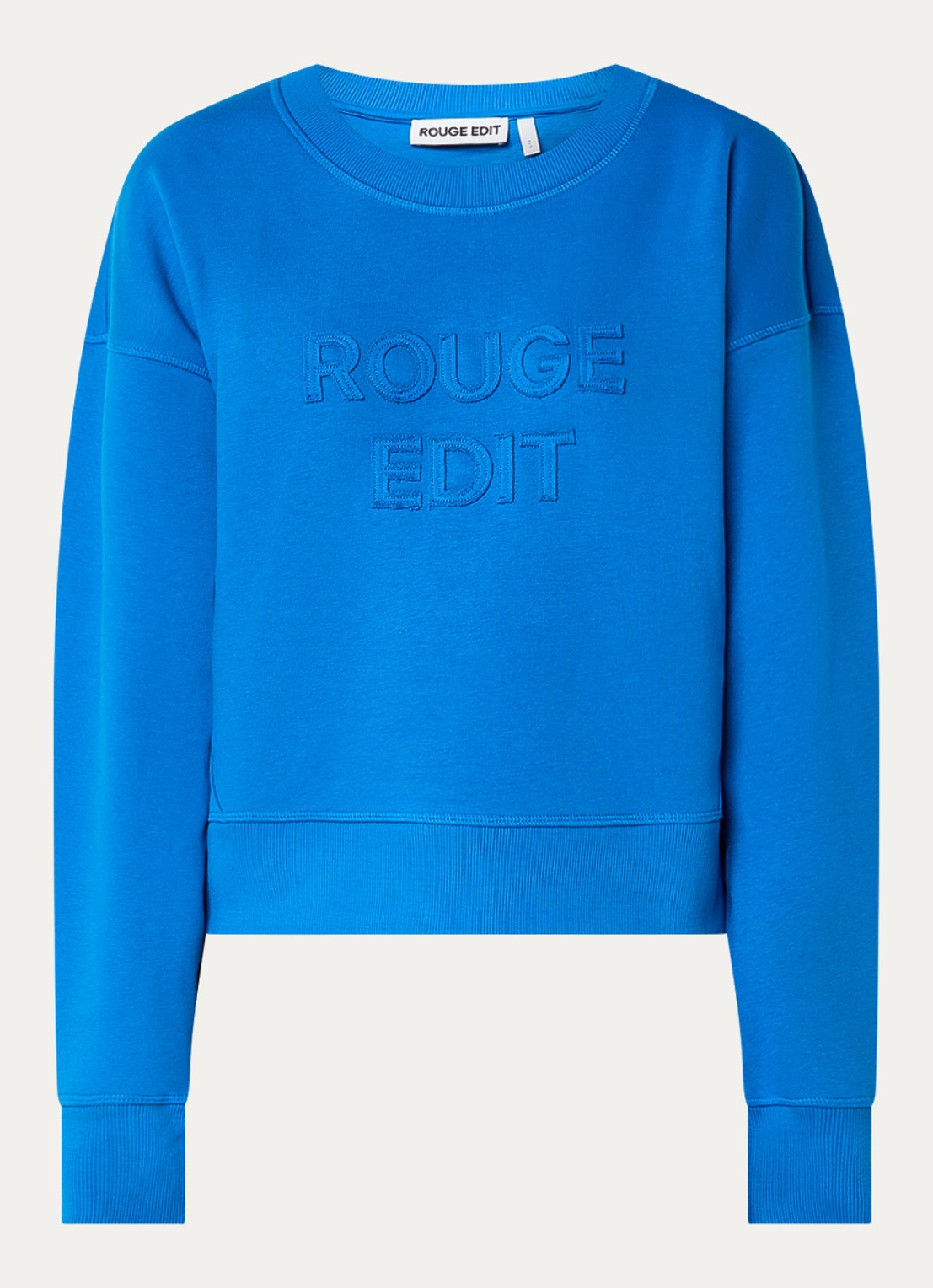 ROUGE EDIT Roufrida sweater met logo - voorkant blauw