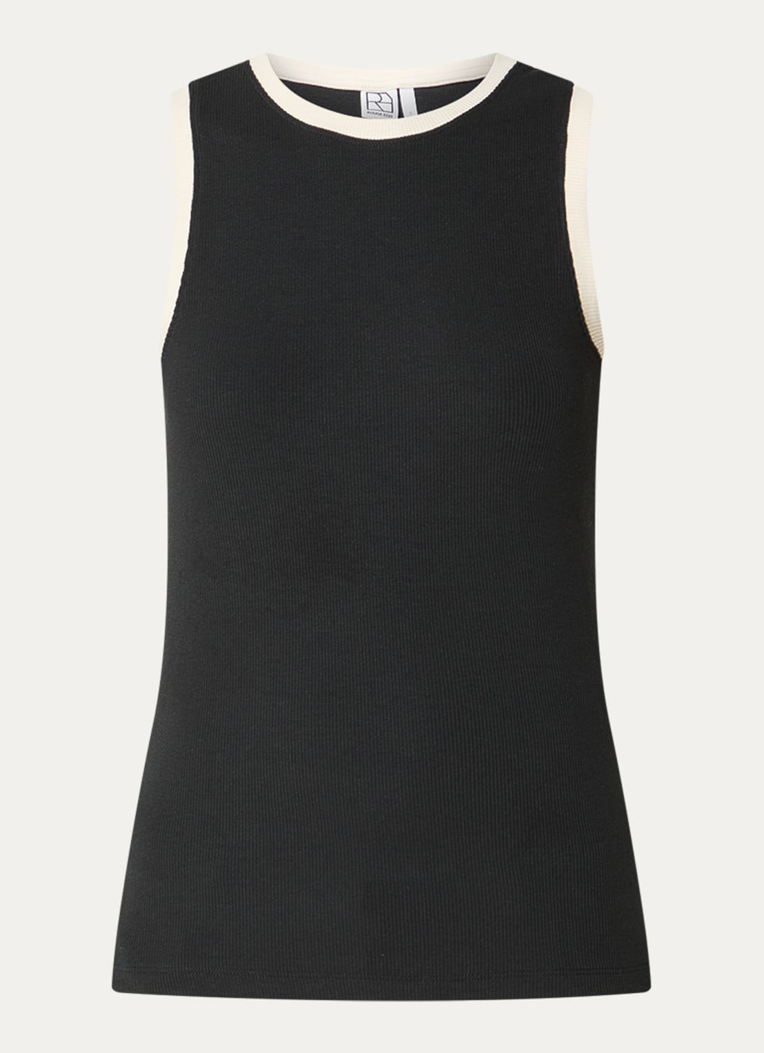 ROUGE EDIT Rouhelena ribgebreide tanktop - voorkant 3 antraciet