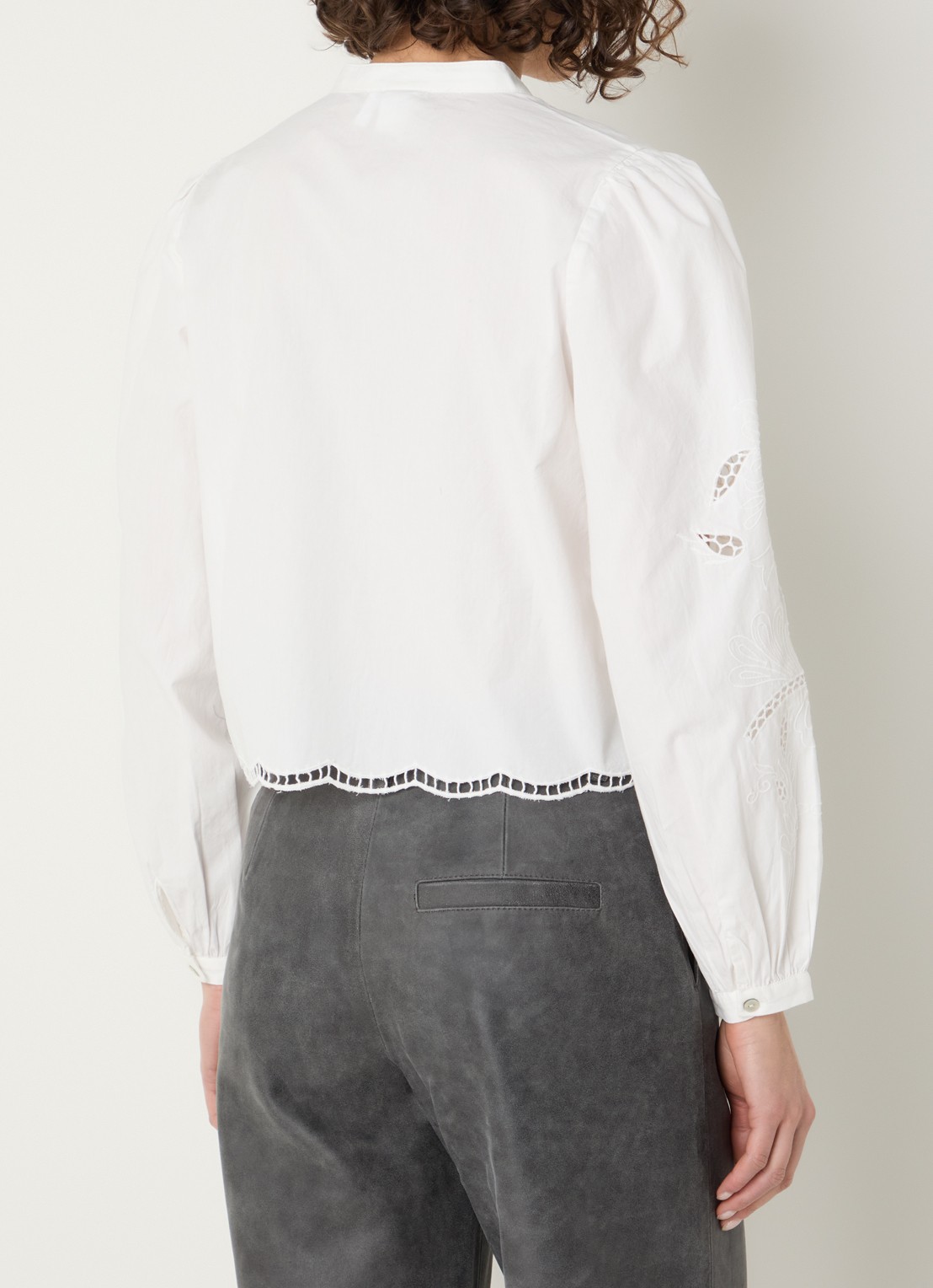 ROUGE EDIT Rouirmelin blouse met broderie - achterkant 3 ivoor