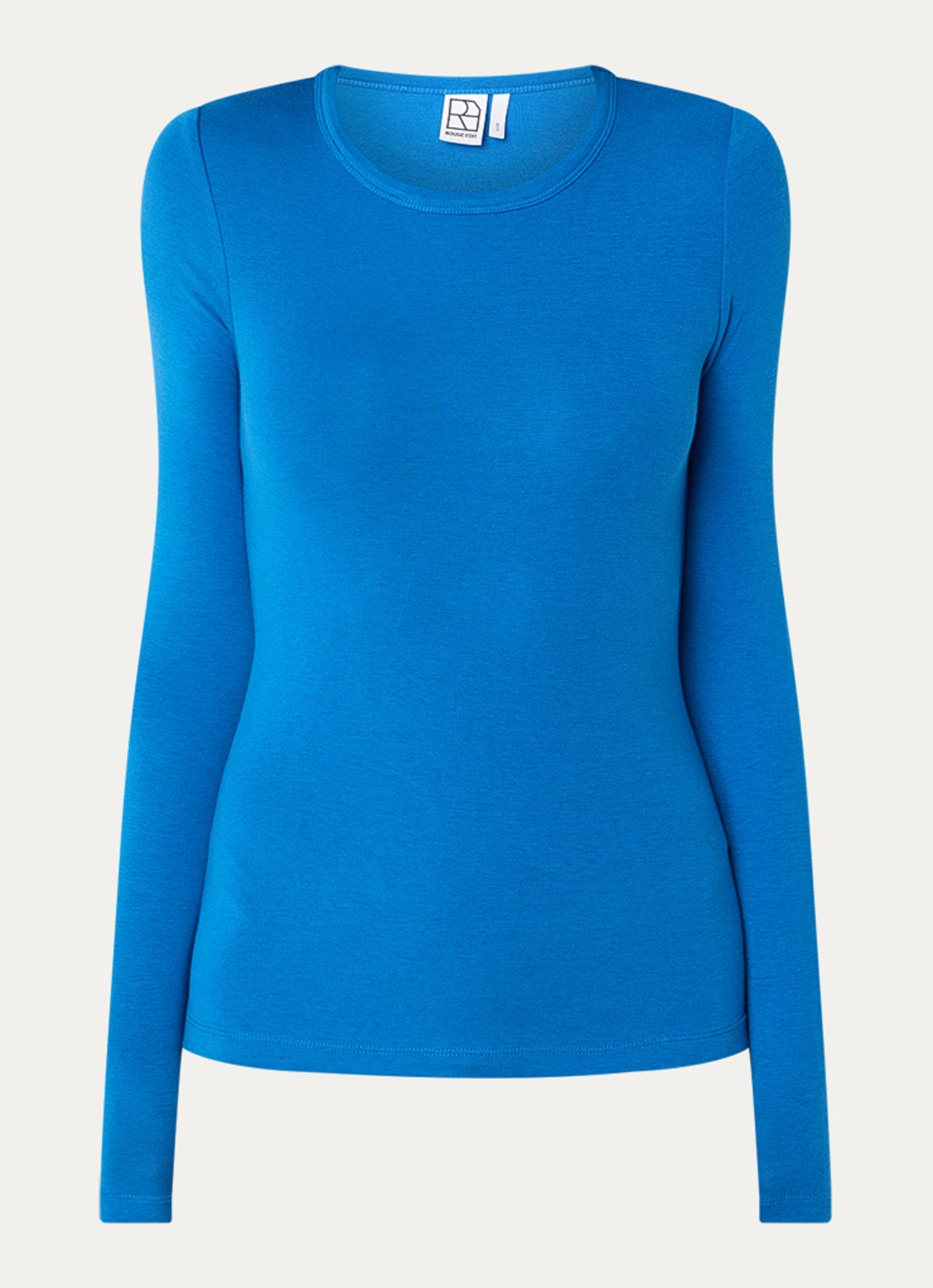 ROUGE EDIT Roumaple longsleeve in wolblend - voorkant 2 blauw