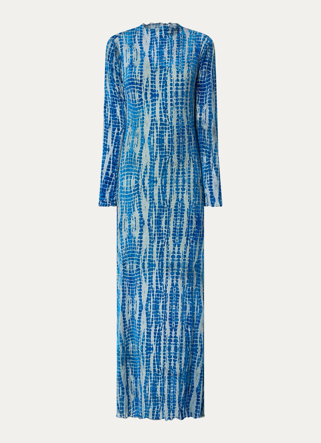 ROUGE EDIT Roumeena maxi jurk met print - voorkant 2 blauw