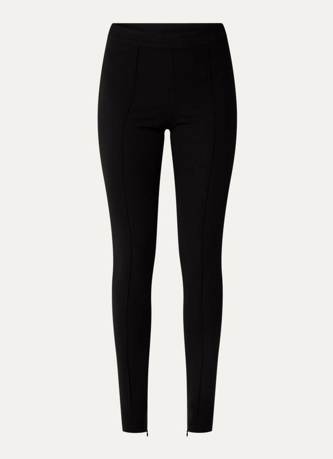 ROUGE EDIT Roumoana high waist skinny fit legging met siernaad - voorkant zwart