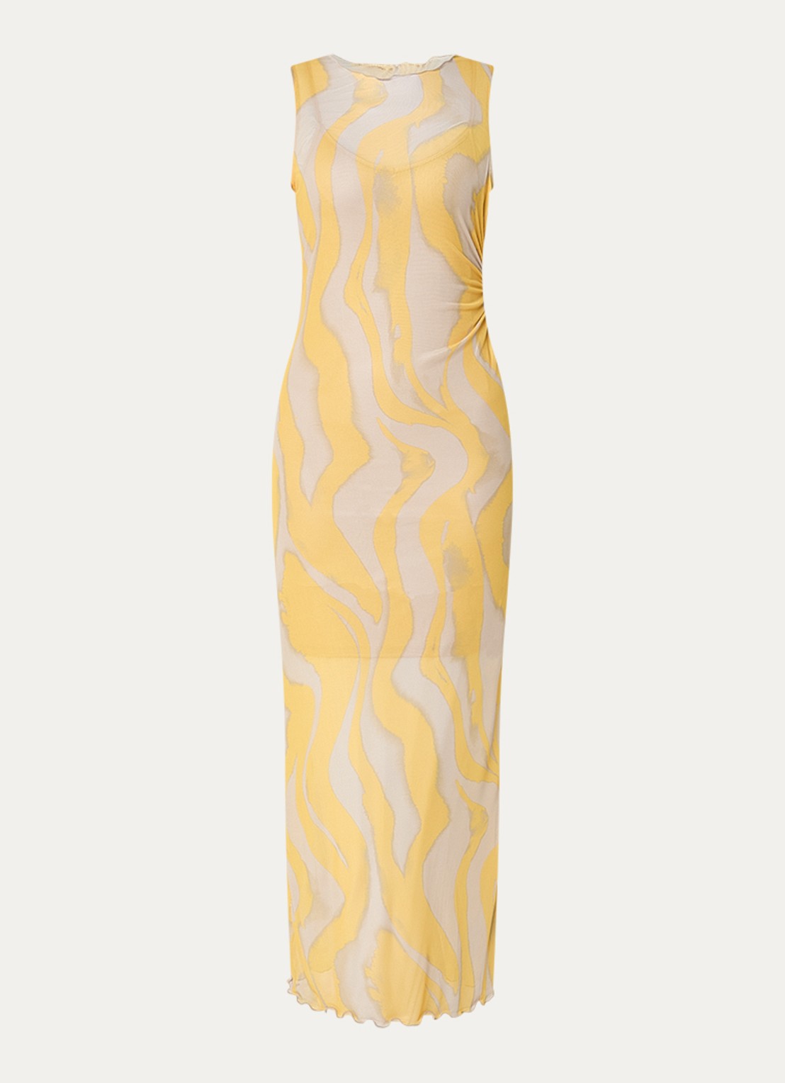 ROUGE EDIT Rousally midi jurk met print - voorkant 3 geel