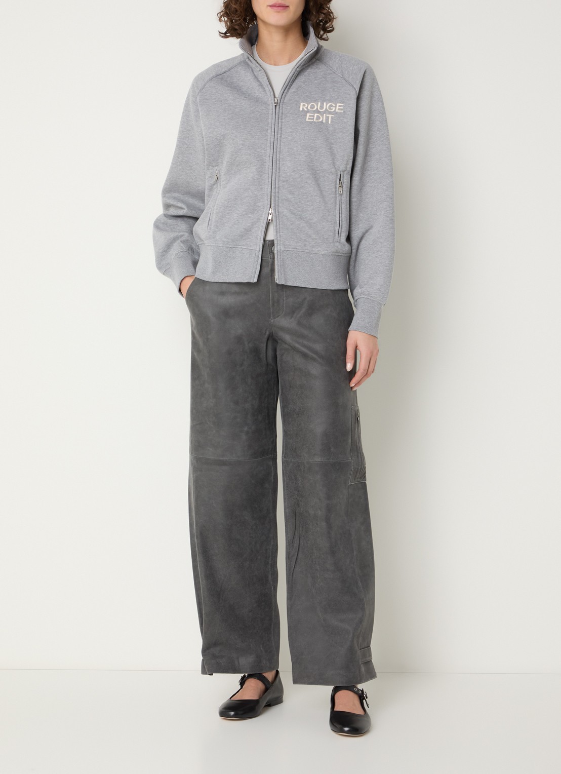 ROUGE EDIT Rouyork vest met logo - voorkant 4 lichtgrijs