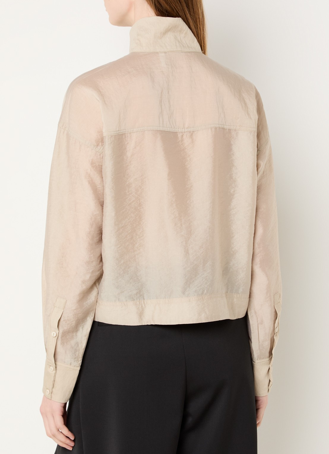 ROUGE EDIT Stina blouse met opstaande kraag - achterkant 4 beige