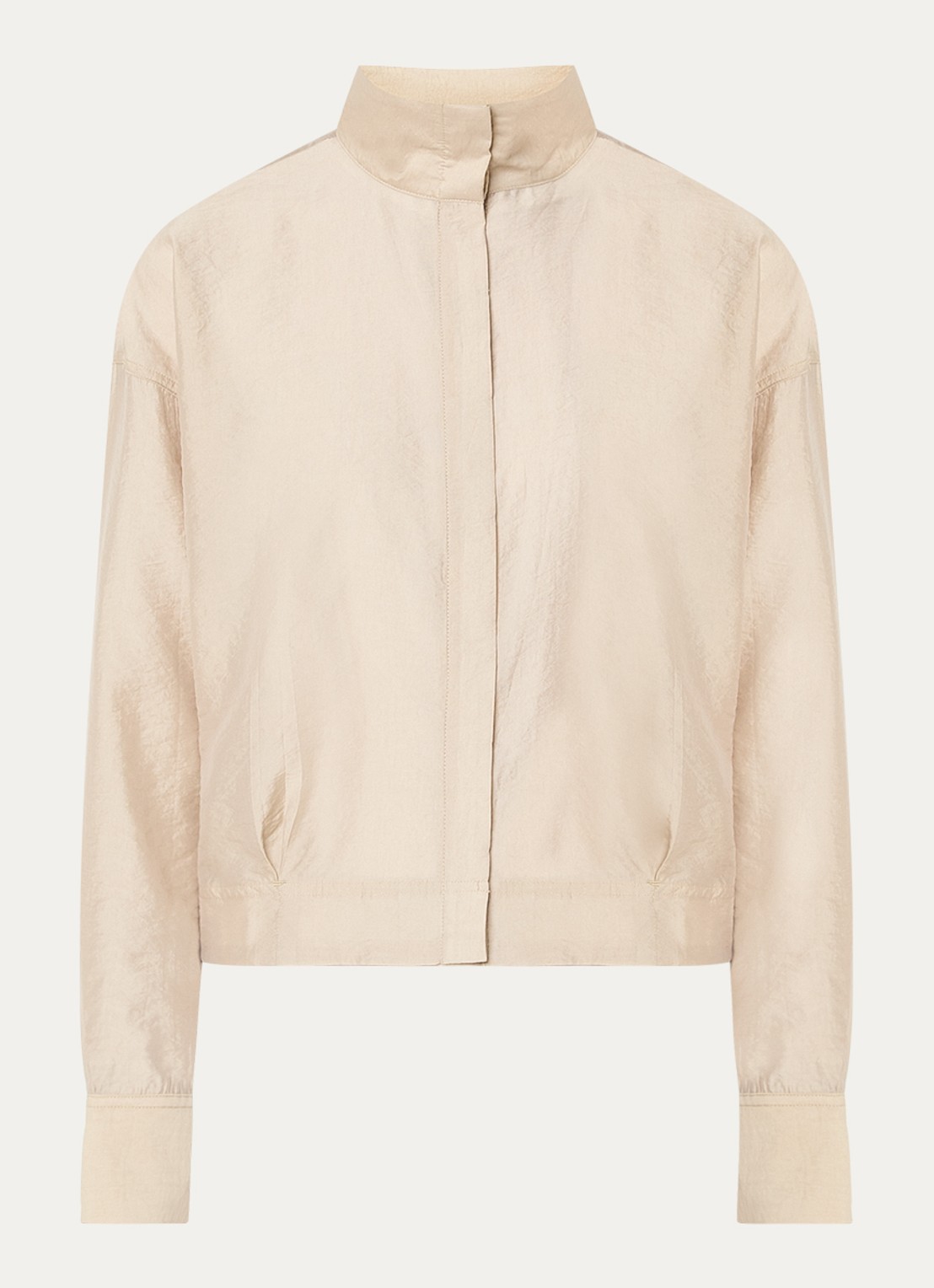 ROUGE EDIT Stina blouse met opstaande kraag - voorkant 2 beige