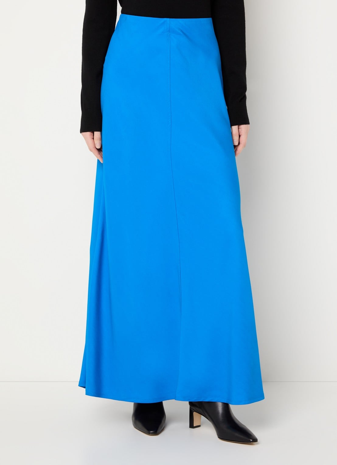 ROUGE EDIT Violetta maxi rok met elastische band - detail 3 blauw