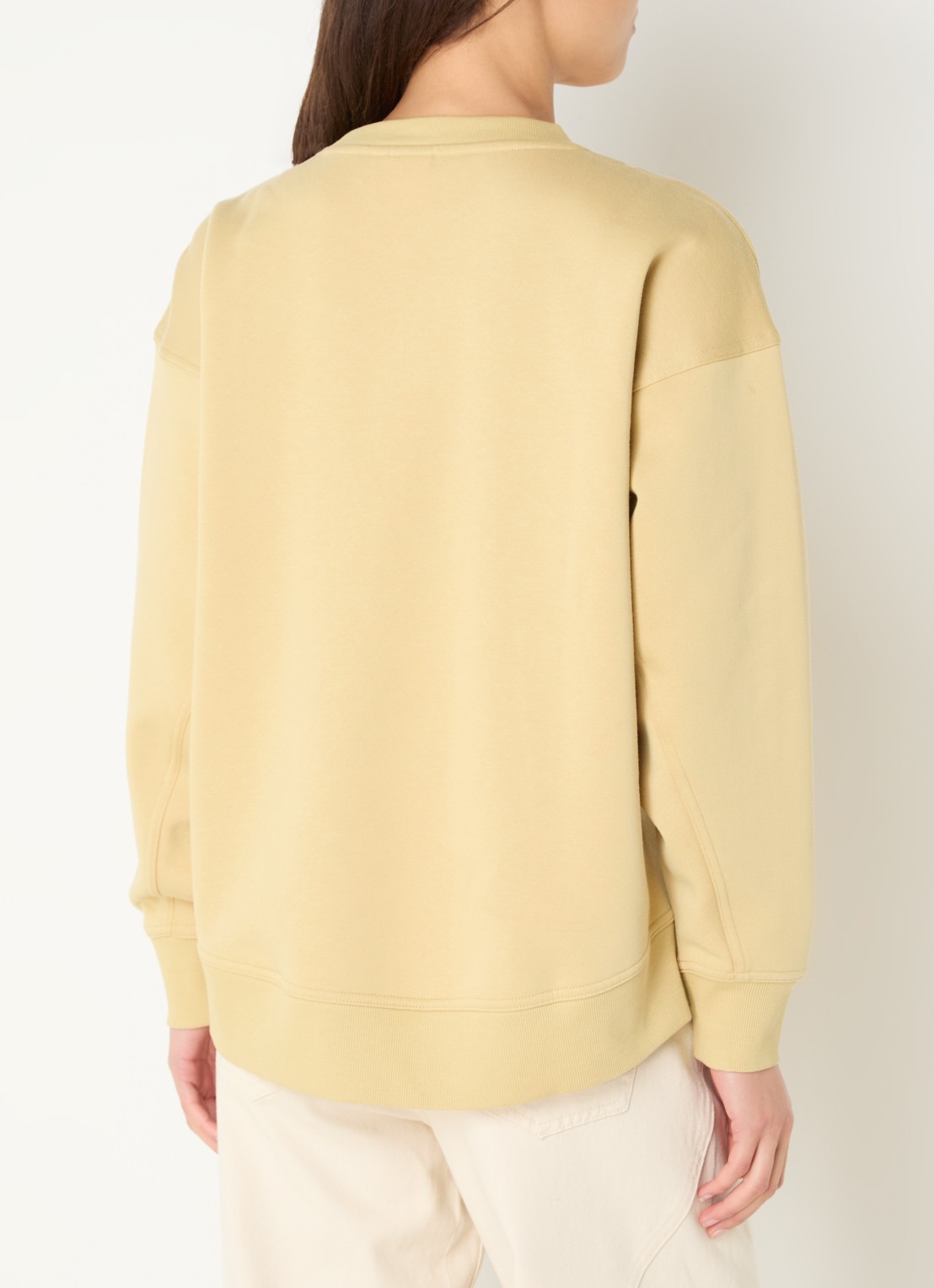 ROUGE EDIT York oversized sweater met logo - achterkant 3 okergeel
