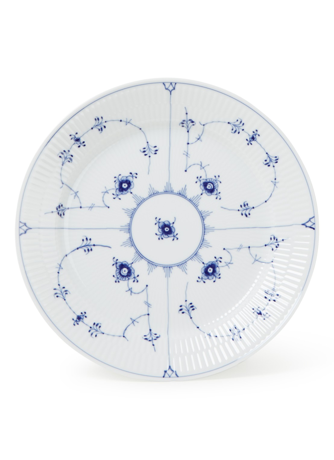Royal Copenhagen Blue Fluted Plain dinerbord 27 cm - voorkant 2 royalblauw