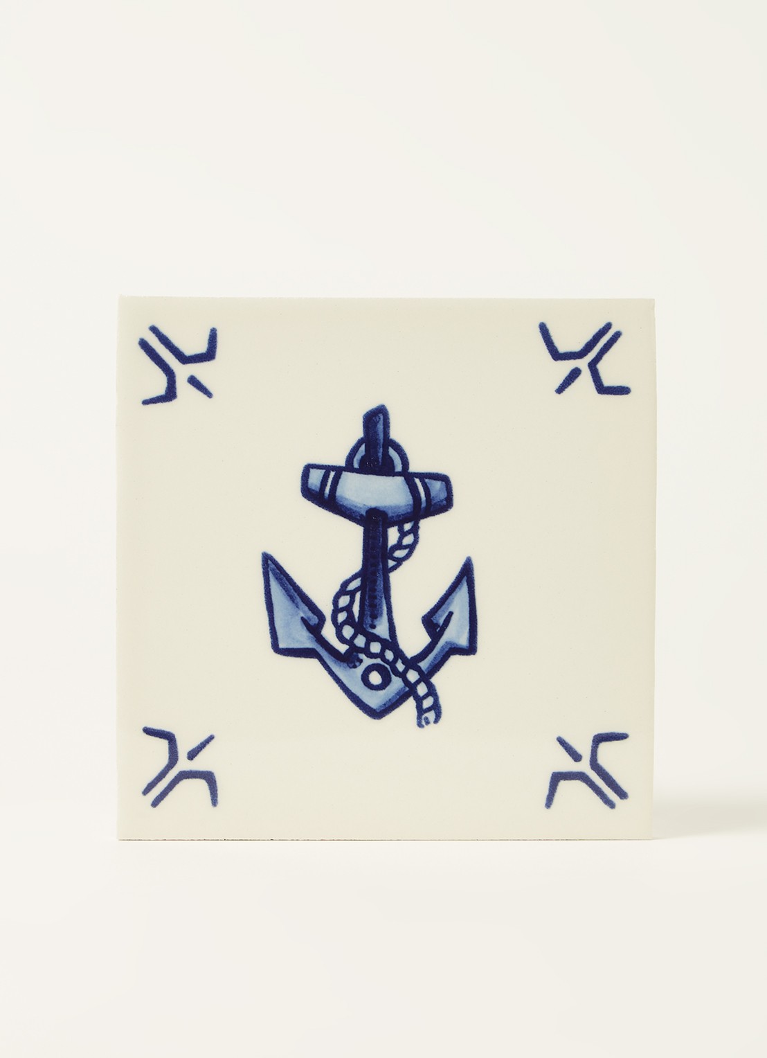 Royal Delft Schiffmacher Royal Blue Tattoo, Hope wandtegel 13 x 13 cm - voorkant 2 blauw