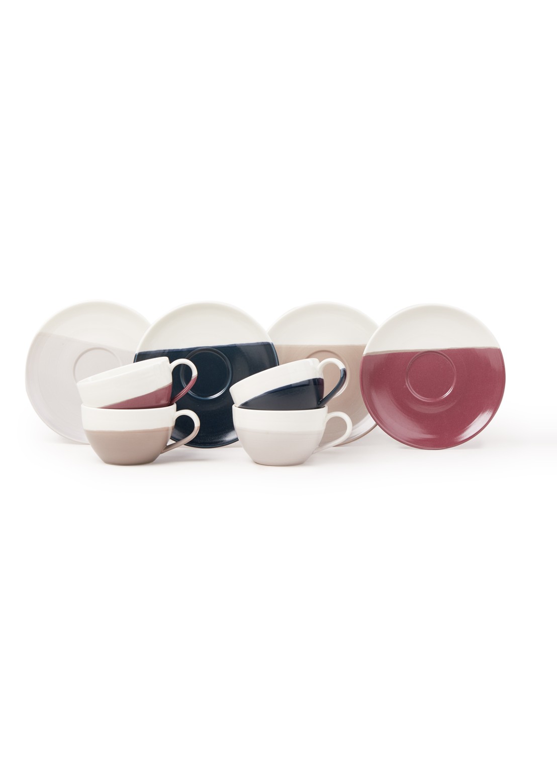 Royal Doulton Coffee Studio cappuccino kop en schotel 25,5 cl set van 4 - voorkant 2 wit