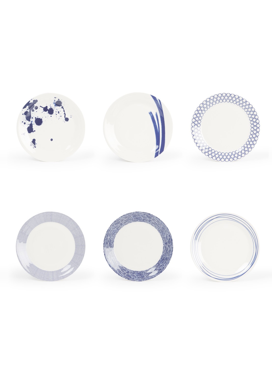 Royal Doulton Pacific dinerbord 28 cm set van 6 - voorkant blauw