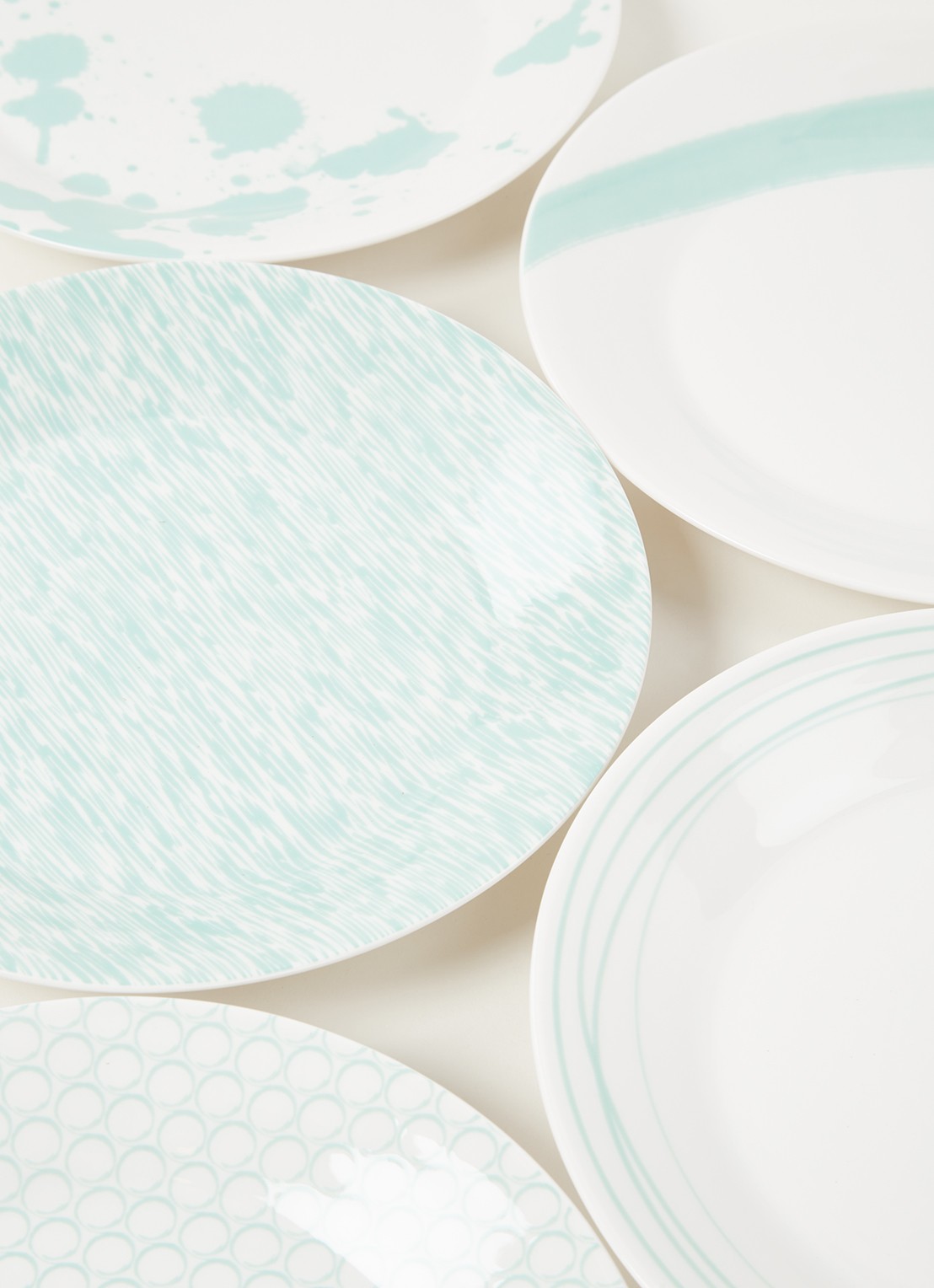 Royal Doulton Pacific Mint ontbijtbord 23 cm set van 6 - detail mint