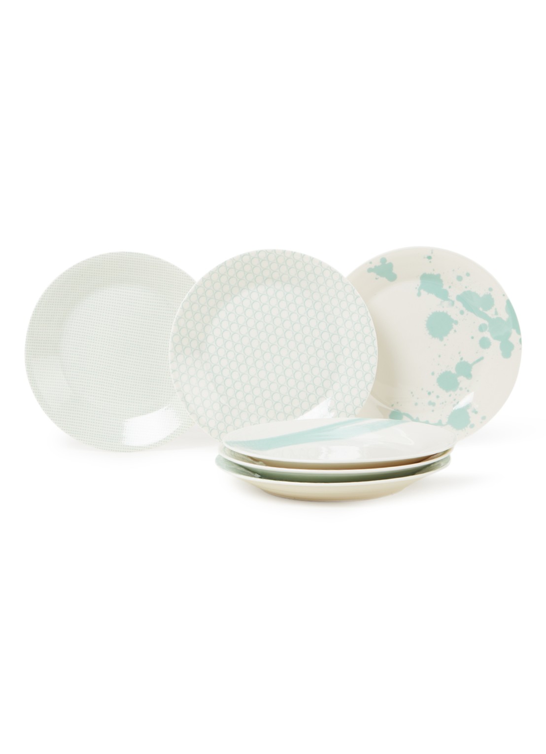 Royal Doulton Pacific Mint ontbijtbord 23 cm set van 6 - voorkant 2 mint