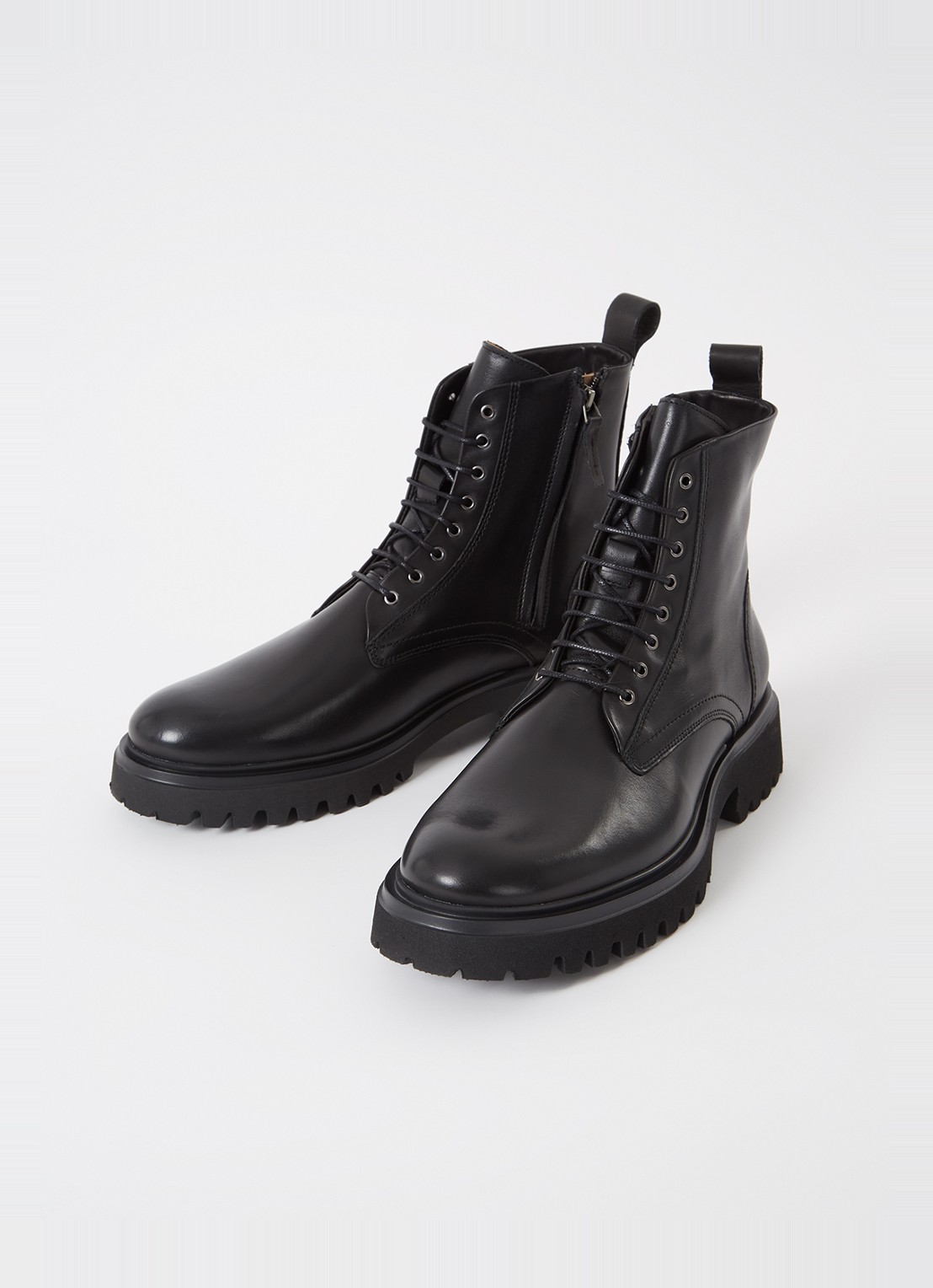 Royal RepubliQ Domino veterboot van leer - detail zwart