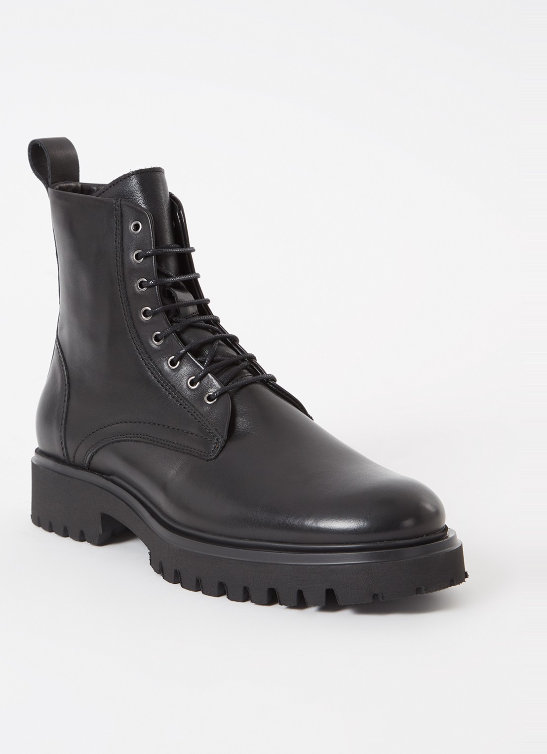 Royal RepubliQ Domino veterboot van leer - voorkant 4 zwart