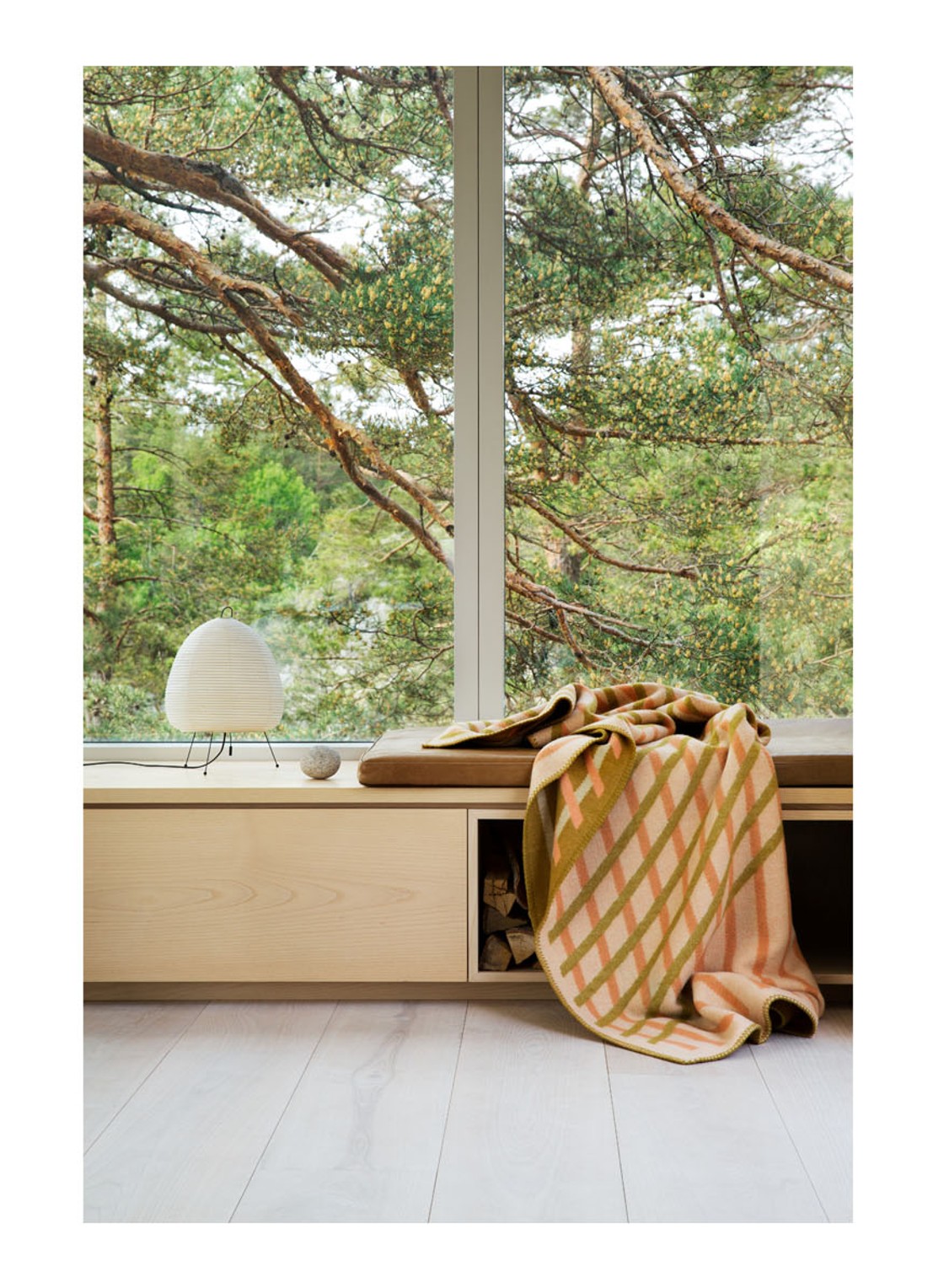 Røros Tweed Bislett plaid 135 x 200 cm - voorkant 2 mosterd