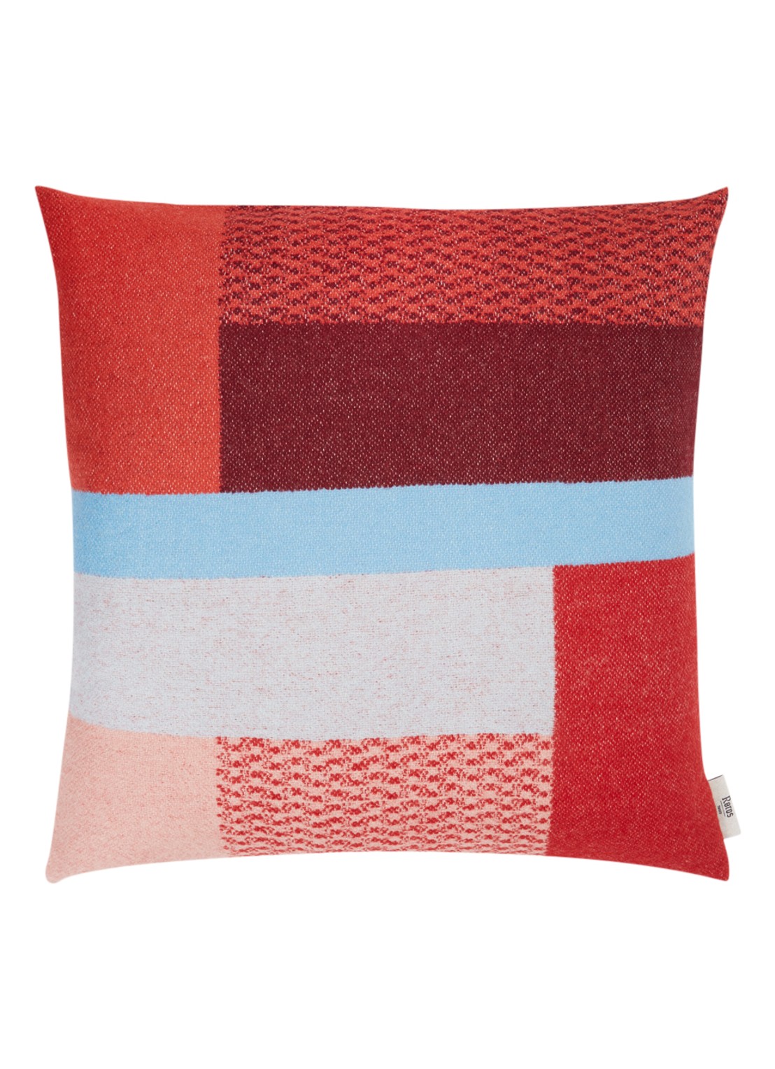 Røros Tweed Mikkel sierkussen 50 x 50 cm   - voorkant 3 rood