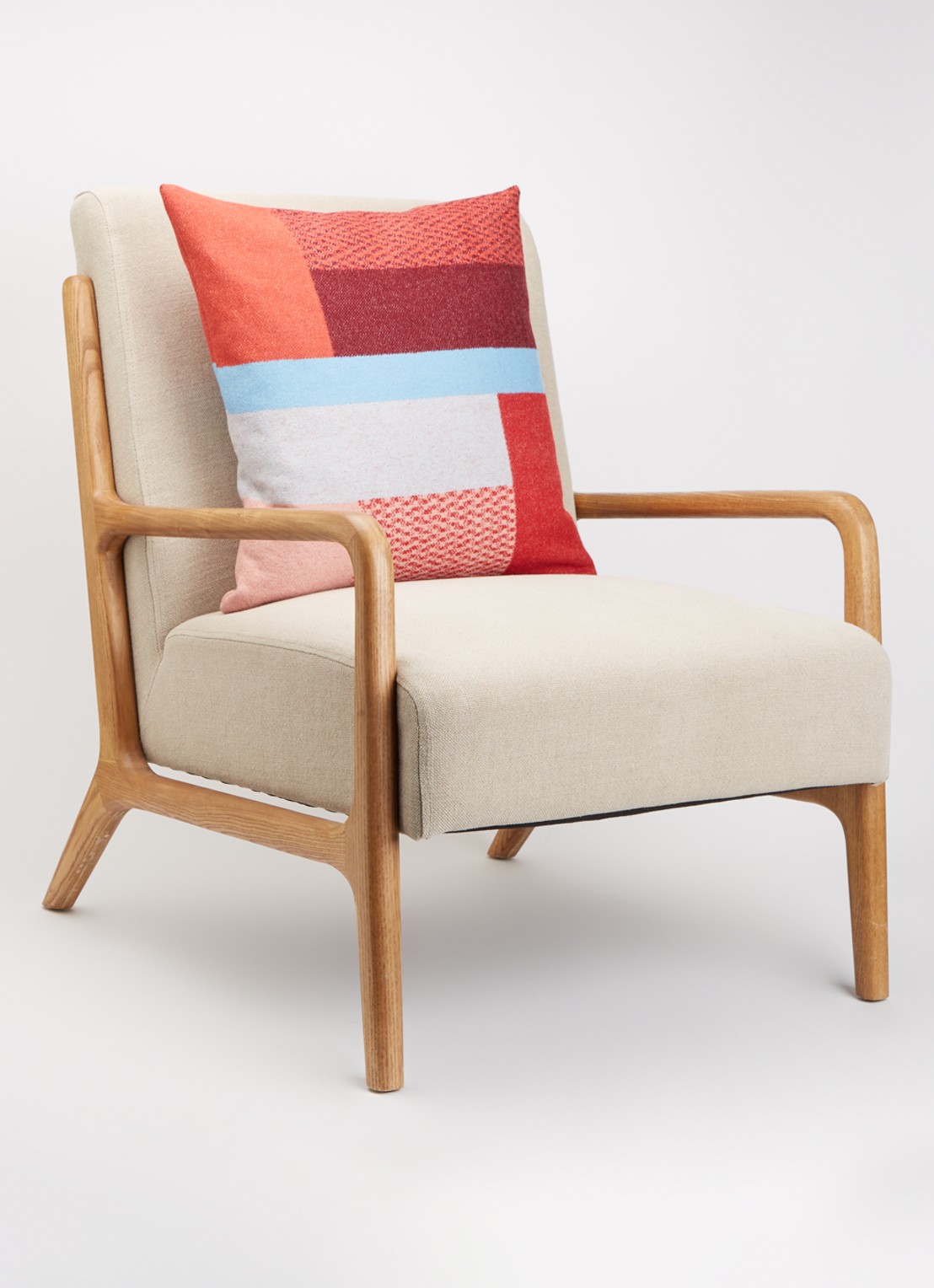 Røros Tweed Mikkel sierkussen 50 x 50 cm   - voorkant 4 rood