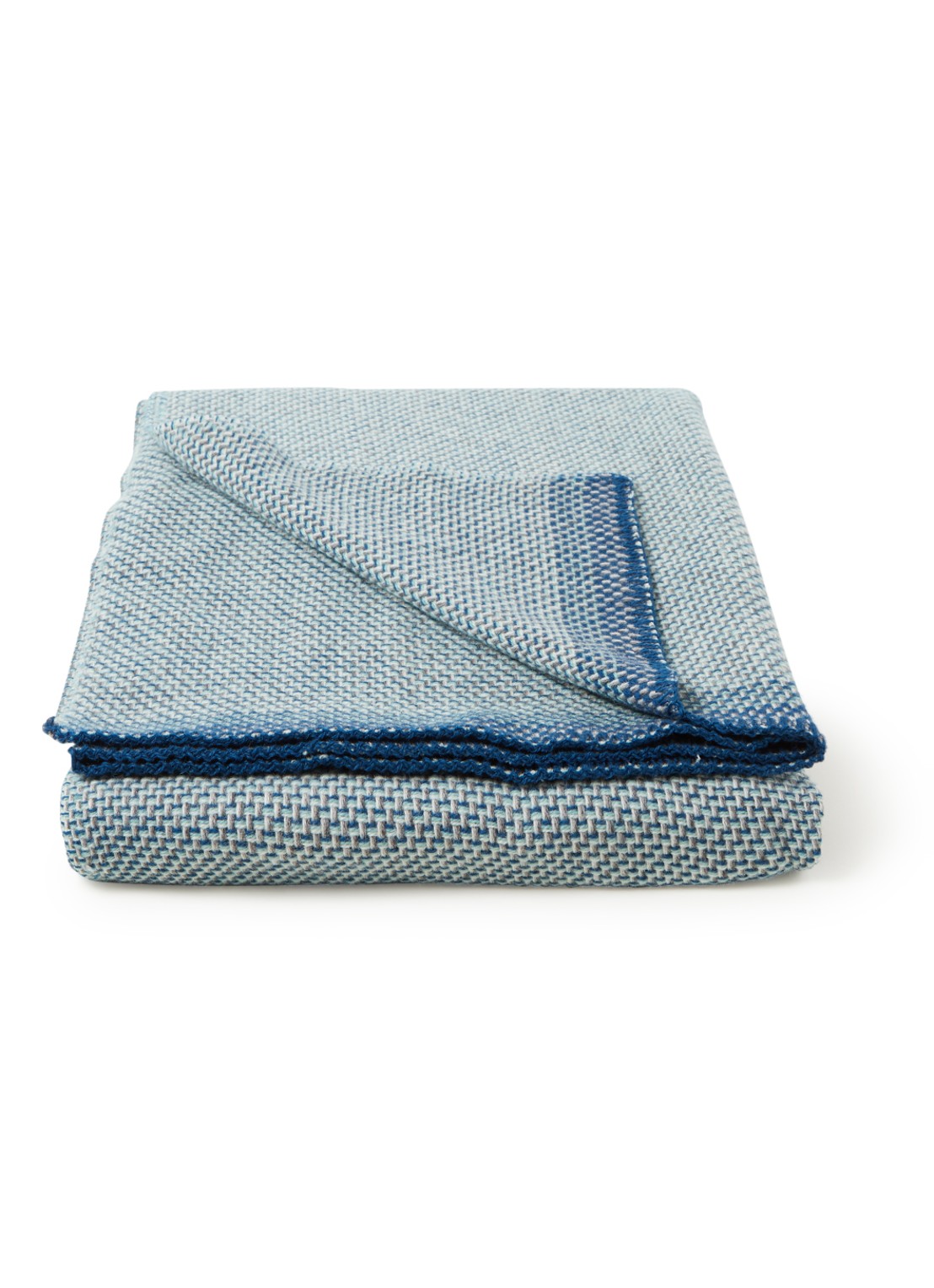 Røros Tweed Una plaid van lamswol 150 x 200 cm - voorkant 4 donkerblauw