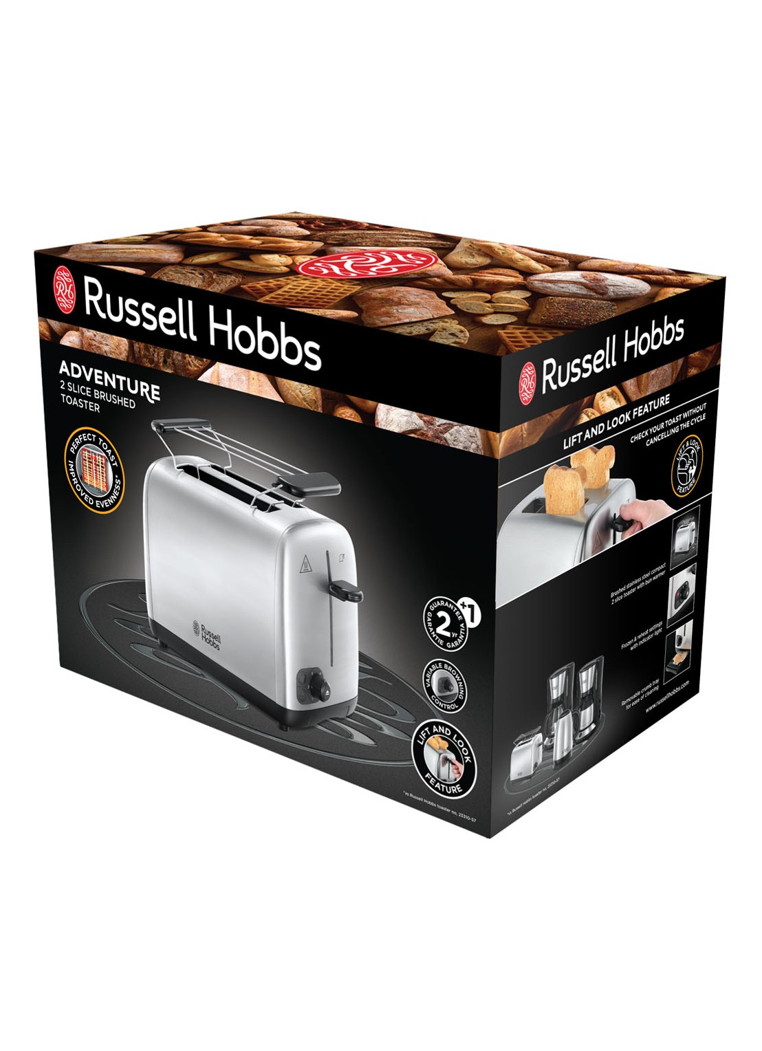 Russell Hobbs Adventure 2s broodrooster 2-slots - detail 6 zilver