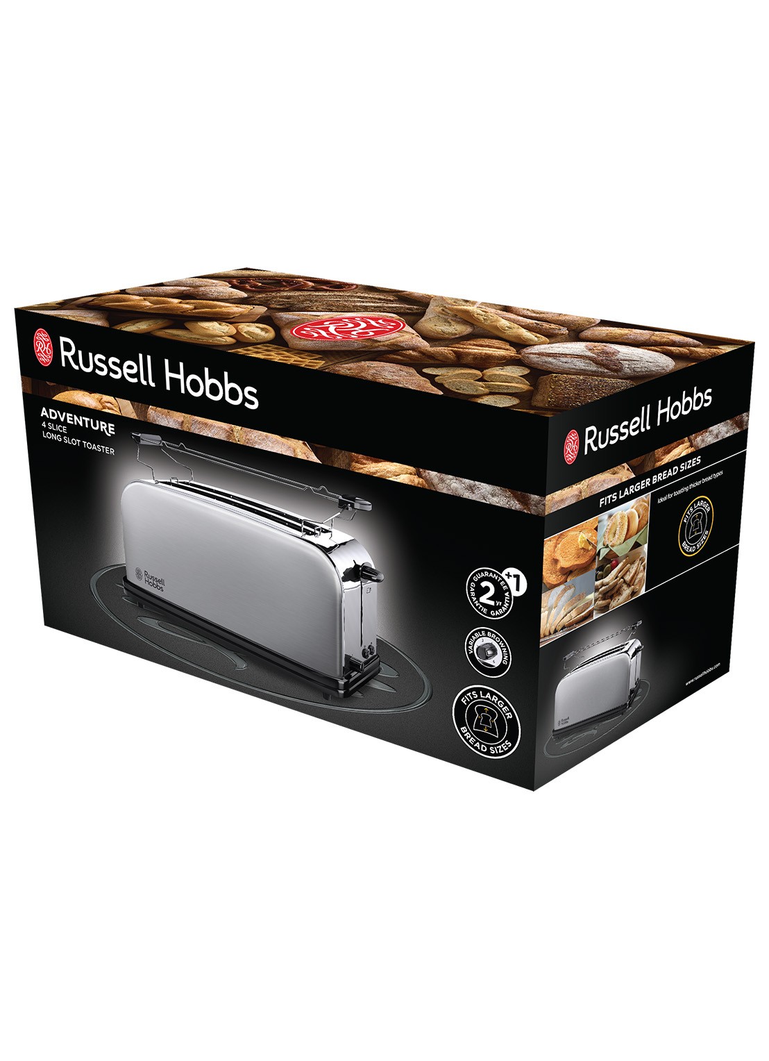 Russell Hobbs Adventure broodrooster 2-slots - achterkant zilver