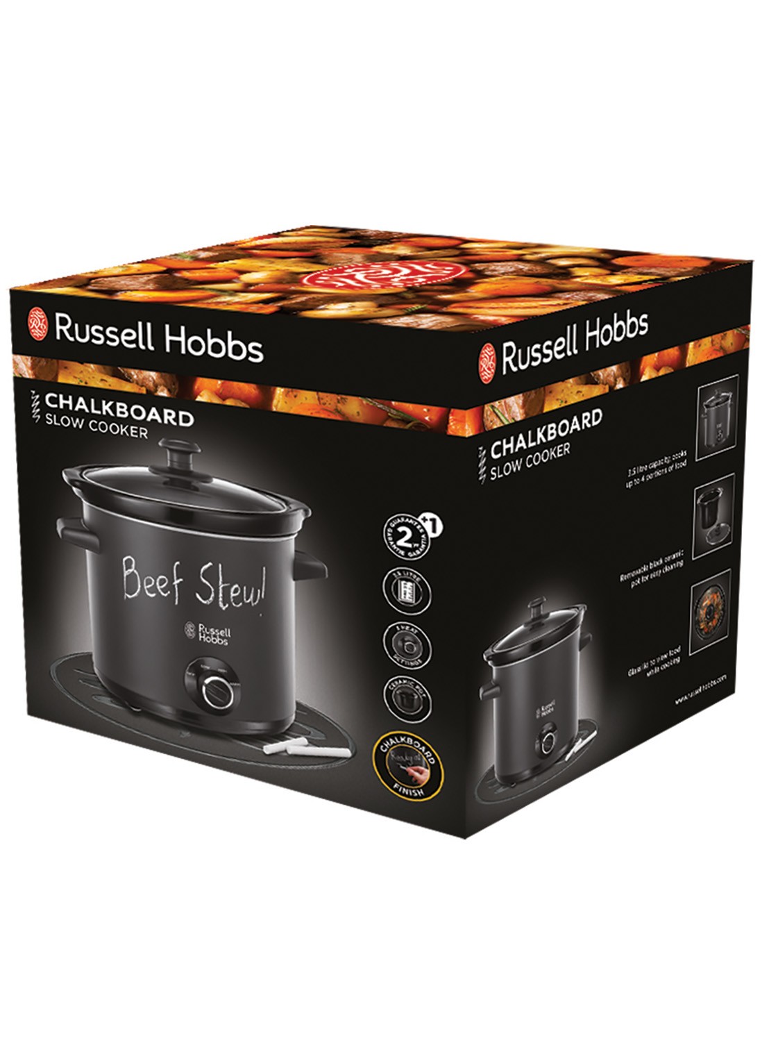 Russell Hobbs Chalkboard slowcooker 3,5 Liter 24180-56 - achterkant zwart