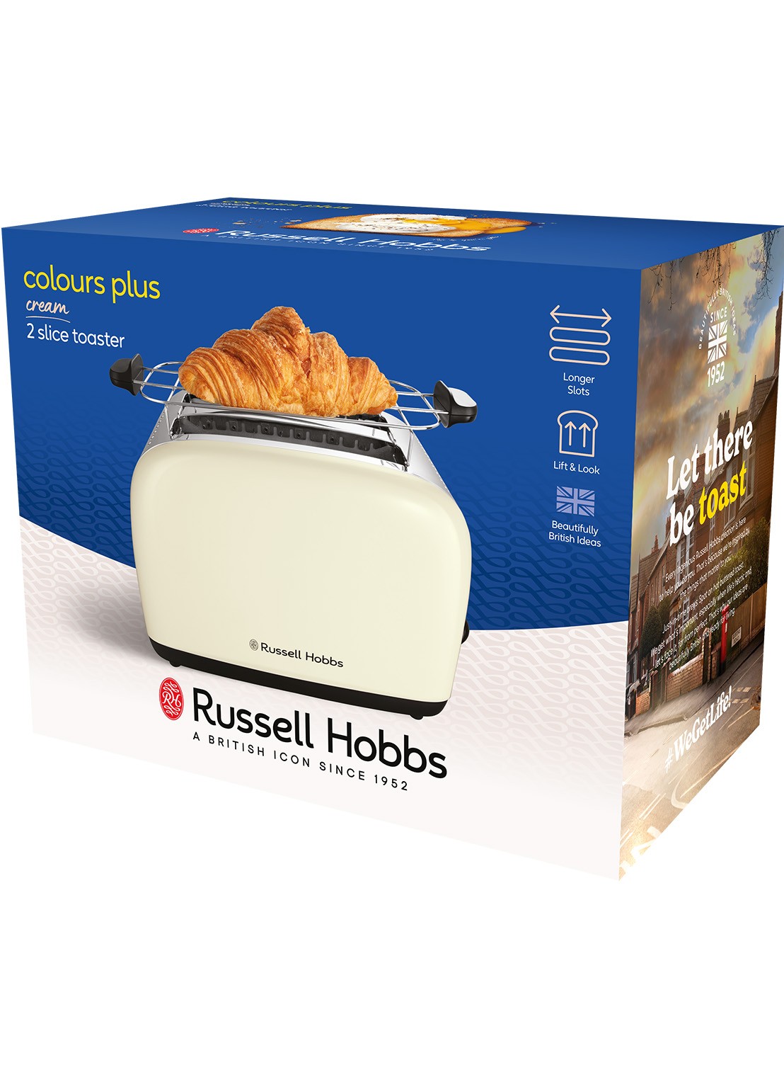 Russell Hobbs Colours Plus broodrooster 2-slots - achterkant vanillegeel