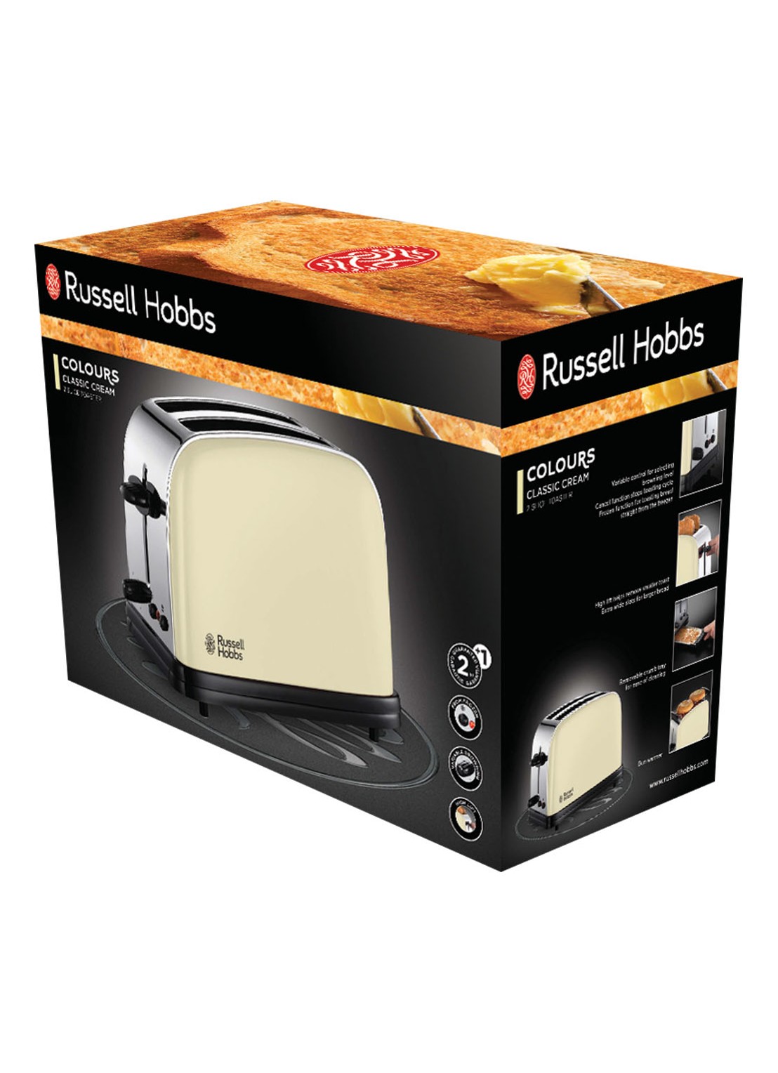 Russell Hobbs Colours Plus Classic broodrooster 2-slots - detail 3 creme