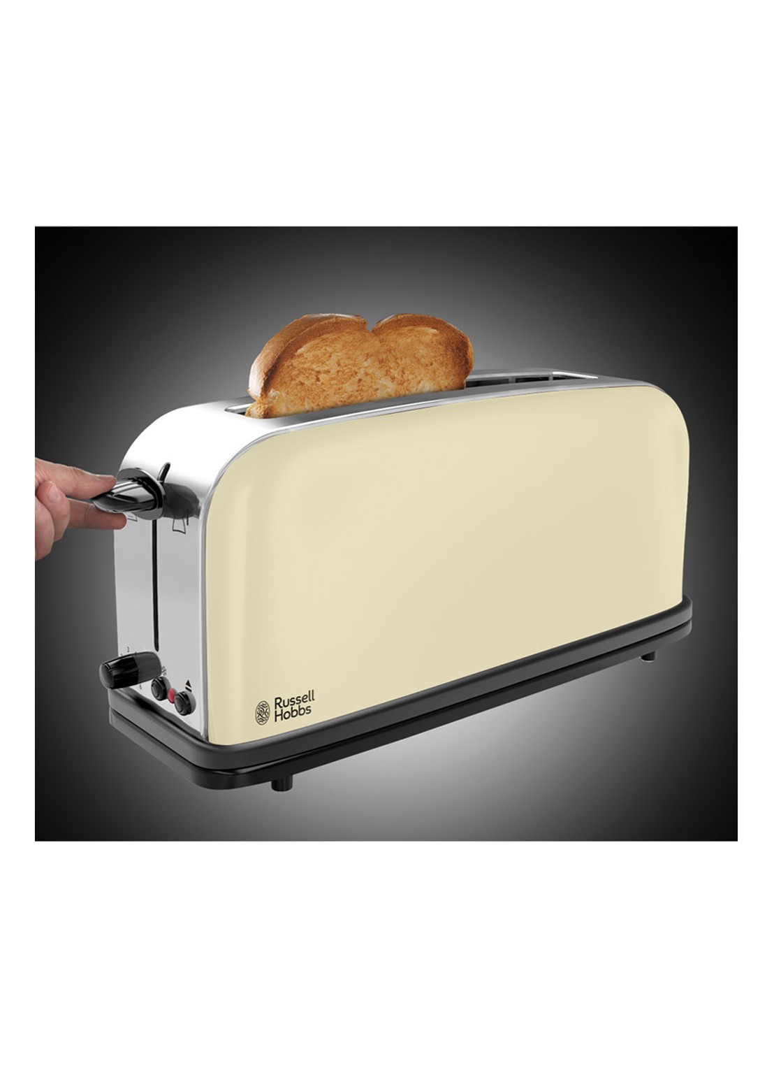 Russell Hobbs Colours Plus+ extra lange broodrooster 1-slot 21395-56  - detail 3 creme