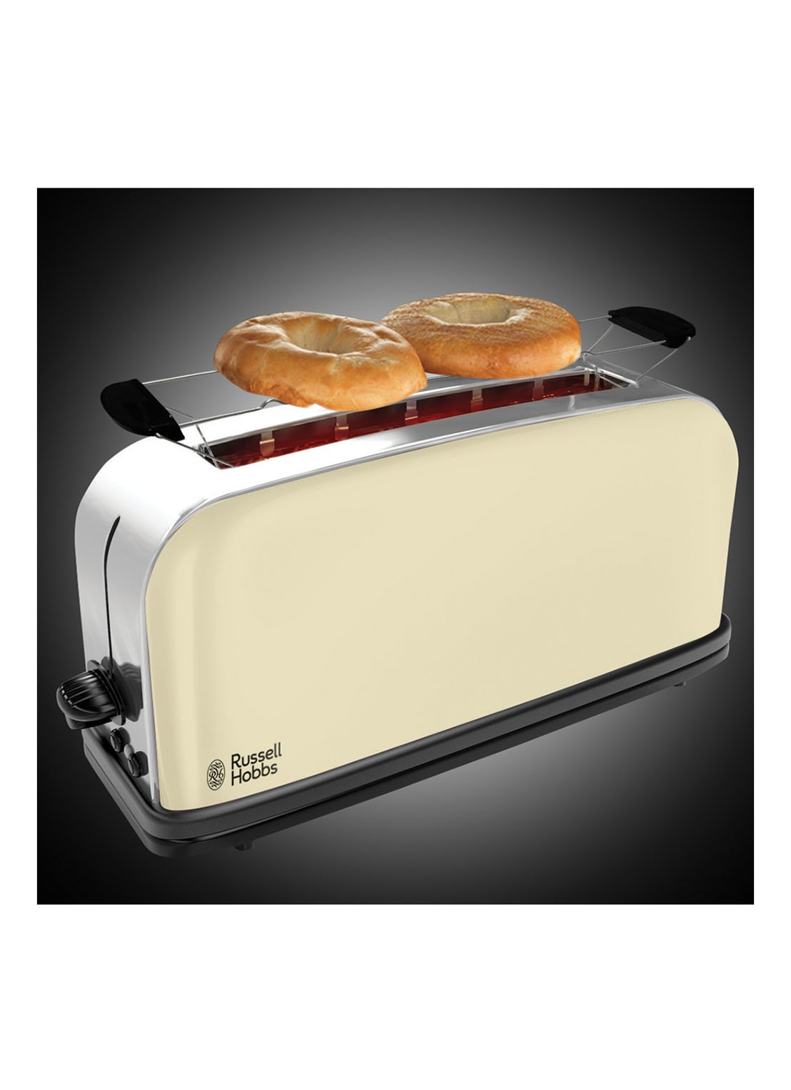 Russell Hobbs Colours Plus+ extra lange broodrooster 1-slot 21395-56  - voorkant 2 creme
