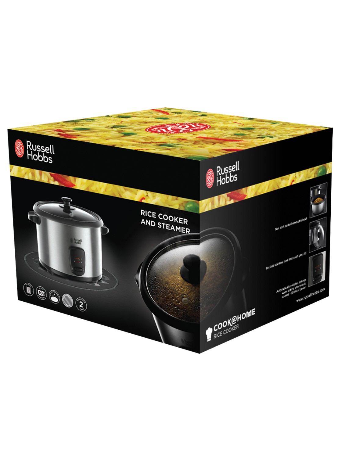 Russell Hobbs Cook@Home rijstkoker 1,8 liter 19750-56 - achterkant 7 zilver