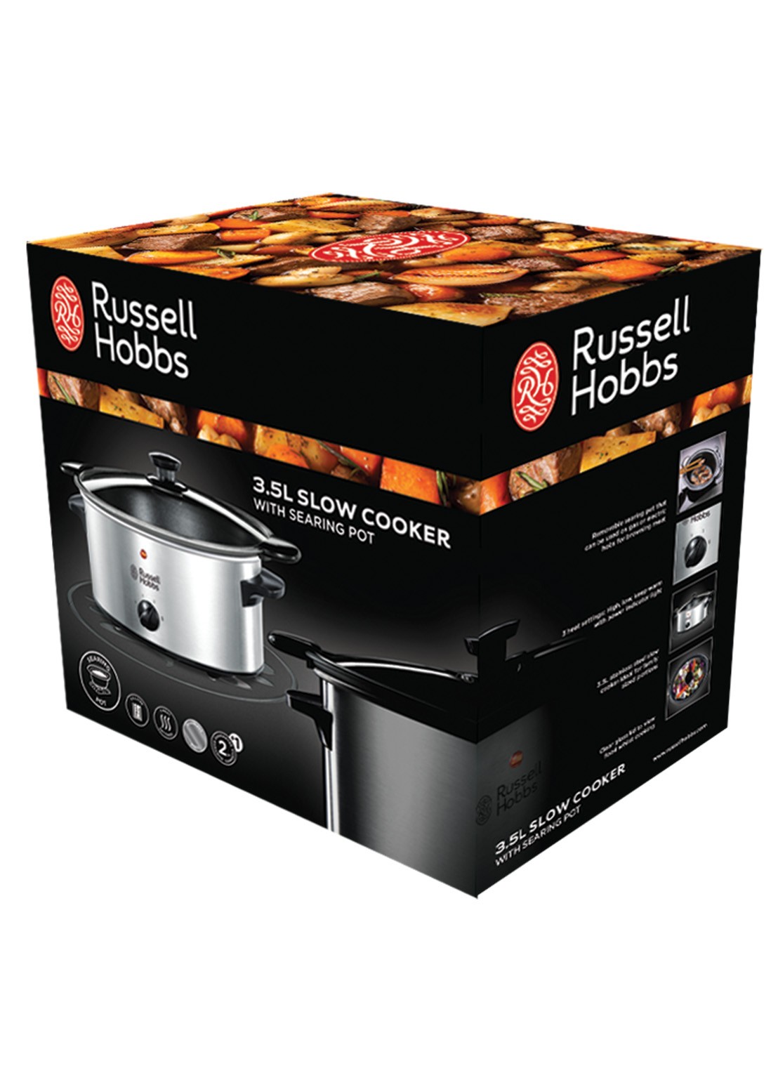 Russell Hobbs Cook@Home slowcooker 3,5 liter 22740-56 - achterkant zilver