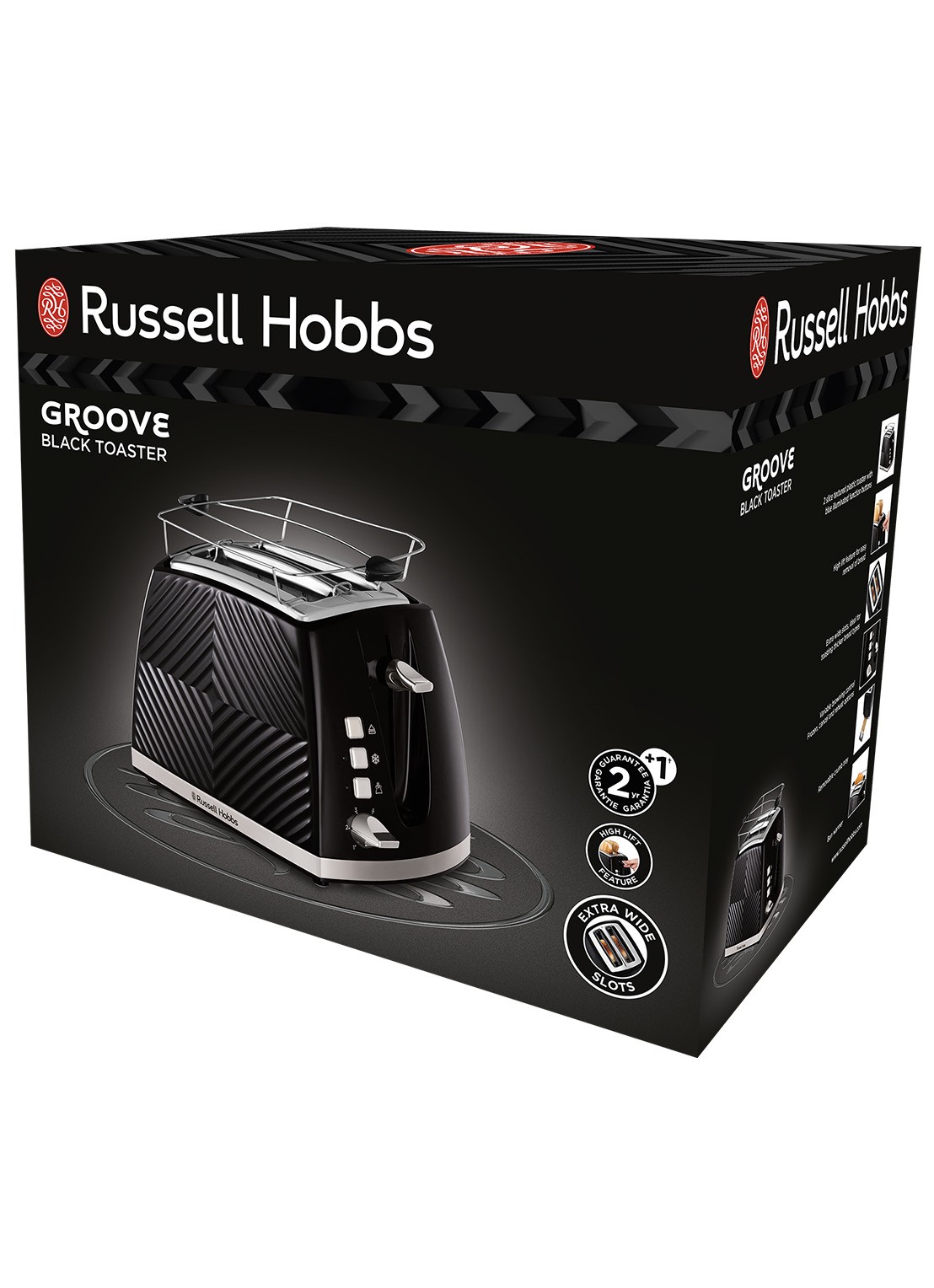 Russell Hobbs Groove broodrooster 2-slots - achterkant zwart
