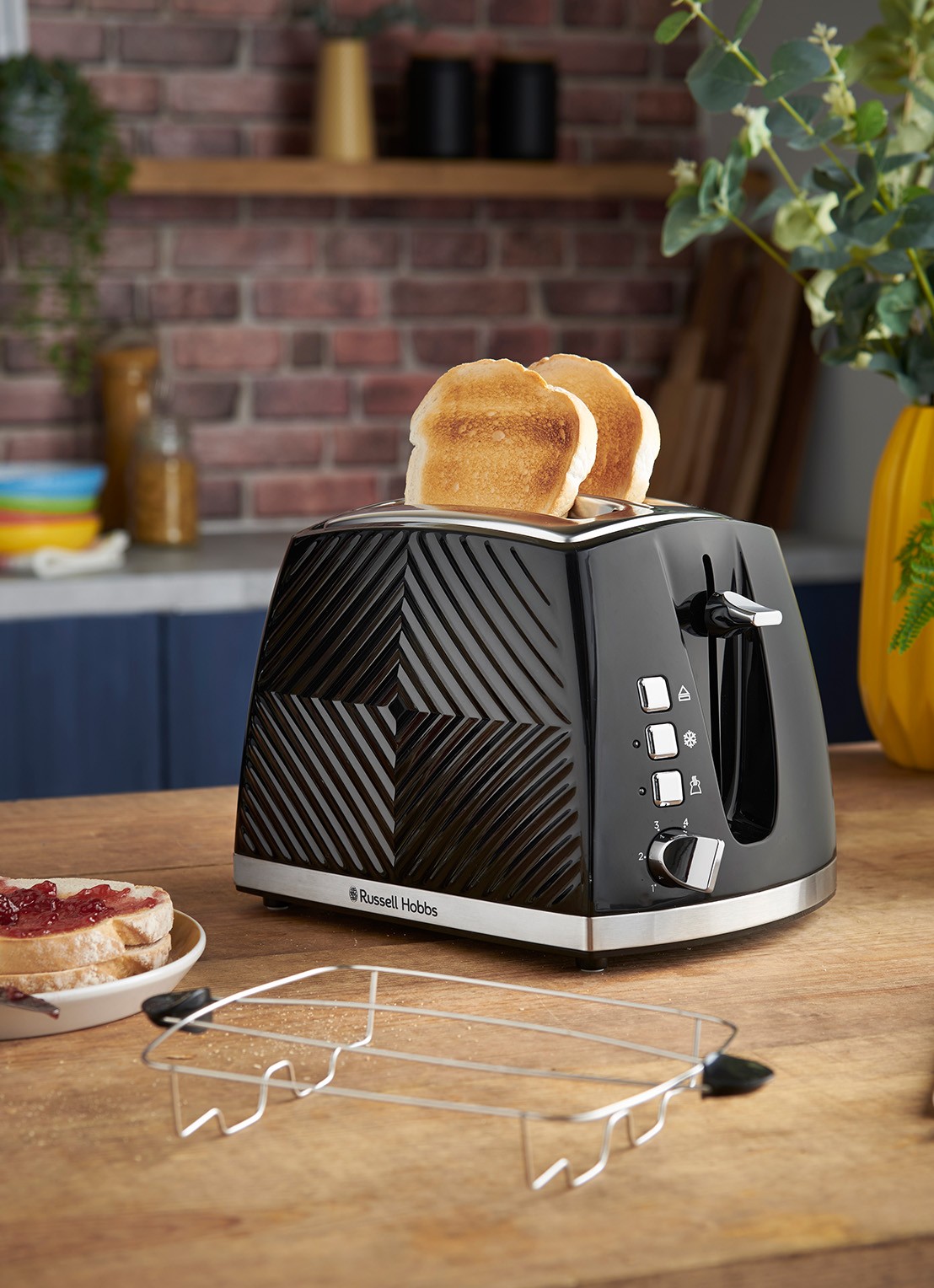 Russell Hobbs Groove broodrooster 2-slots - voorkant 7 zwart