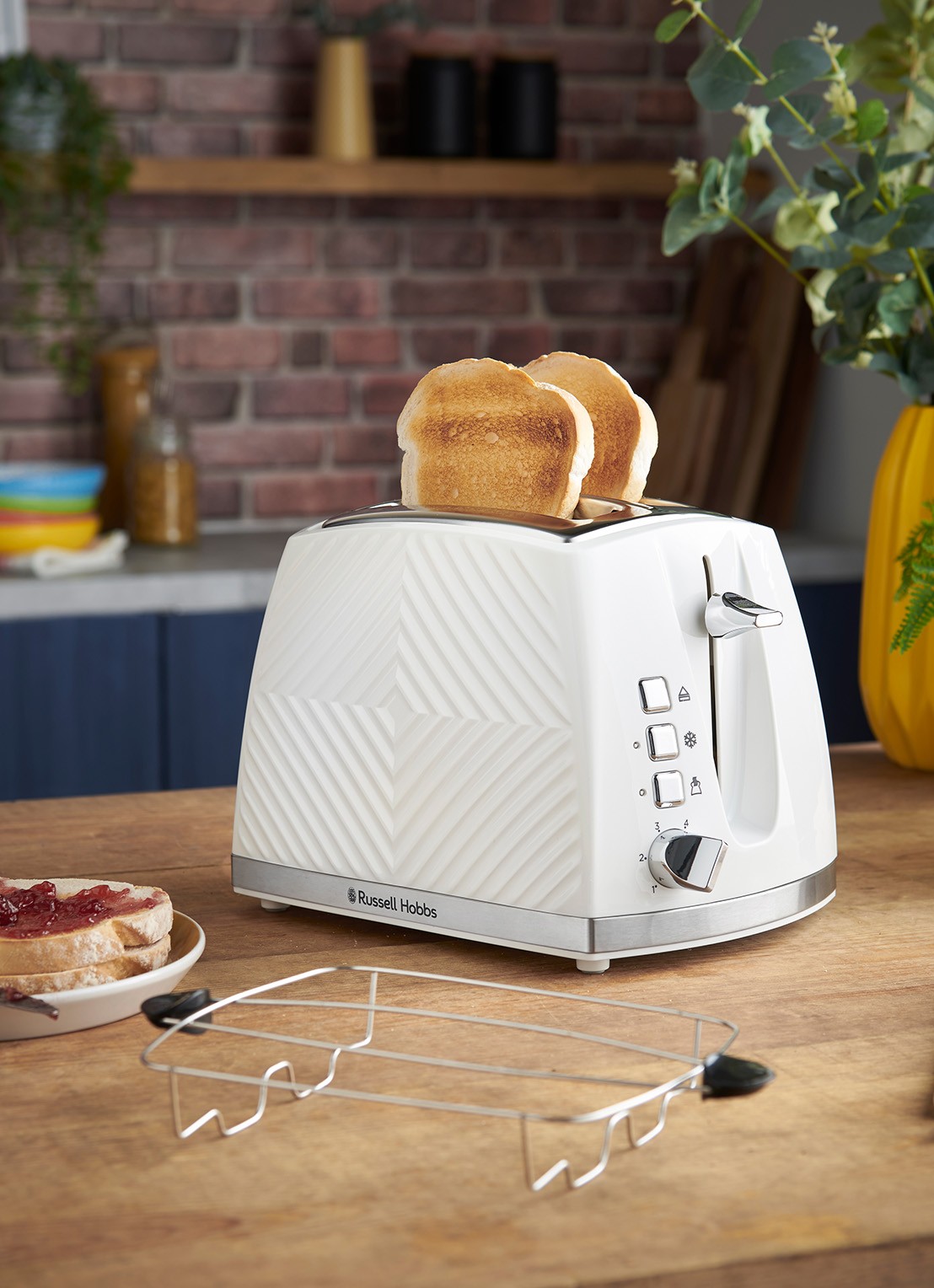 Russell Hobbs Groove broodrooster 2-slots - voorkant 7 wit