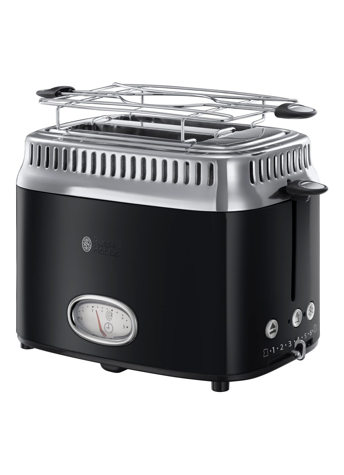 Russell Hobbs Retro Classic broodrooster 2-slots - voorkant 6 zwart