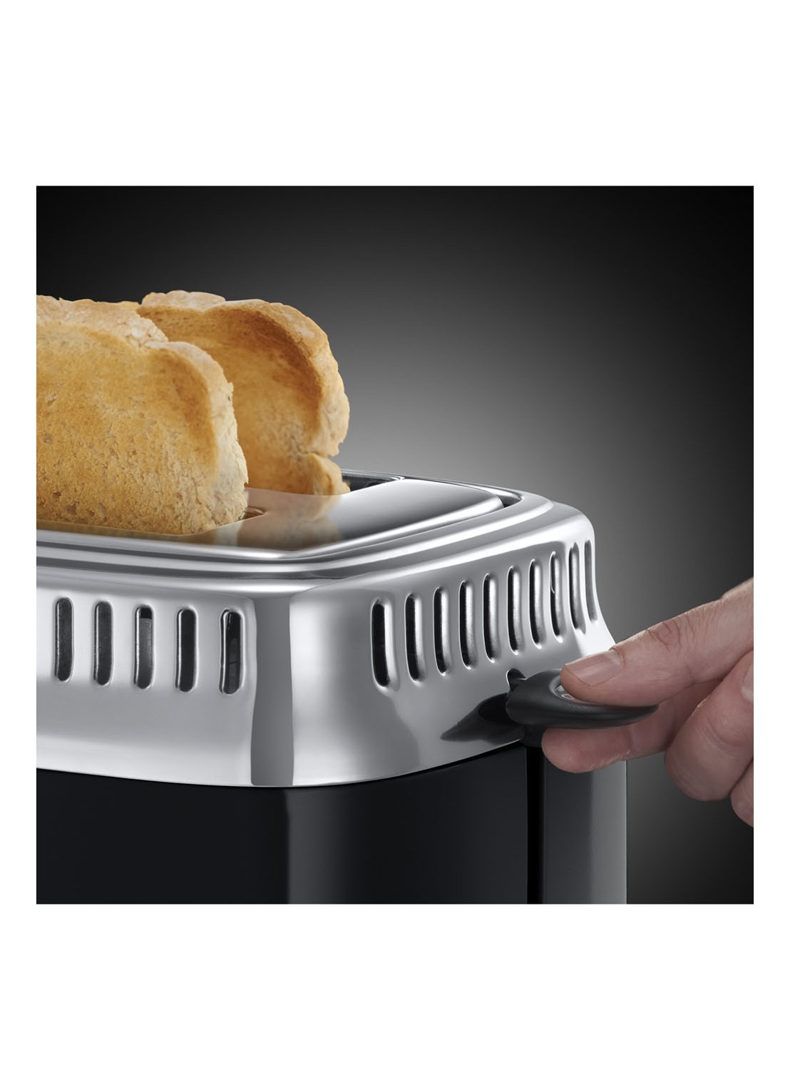 Russell Hobbs Retro Classic broodrooster 2-slots - voorkant 7 zwart