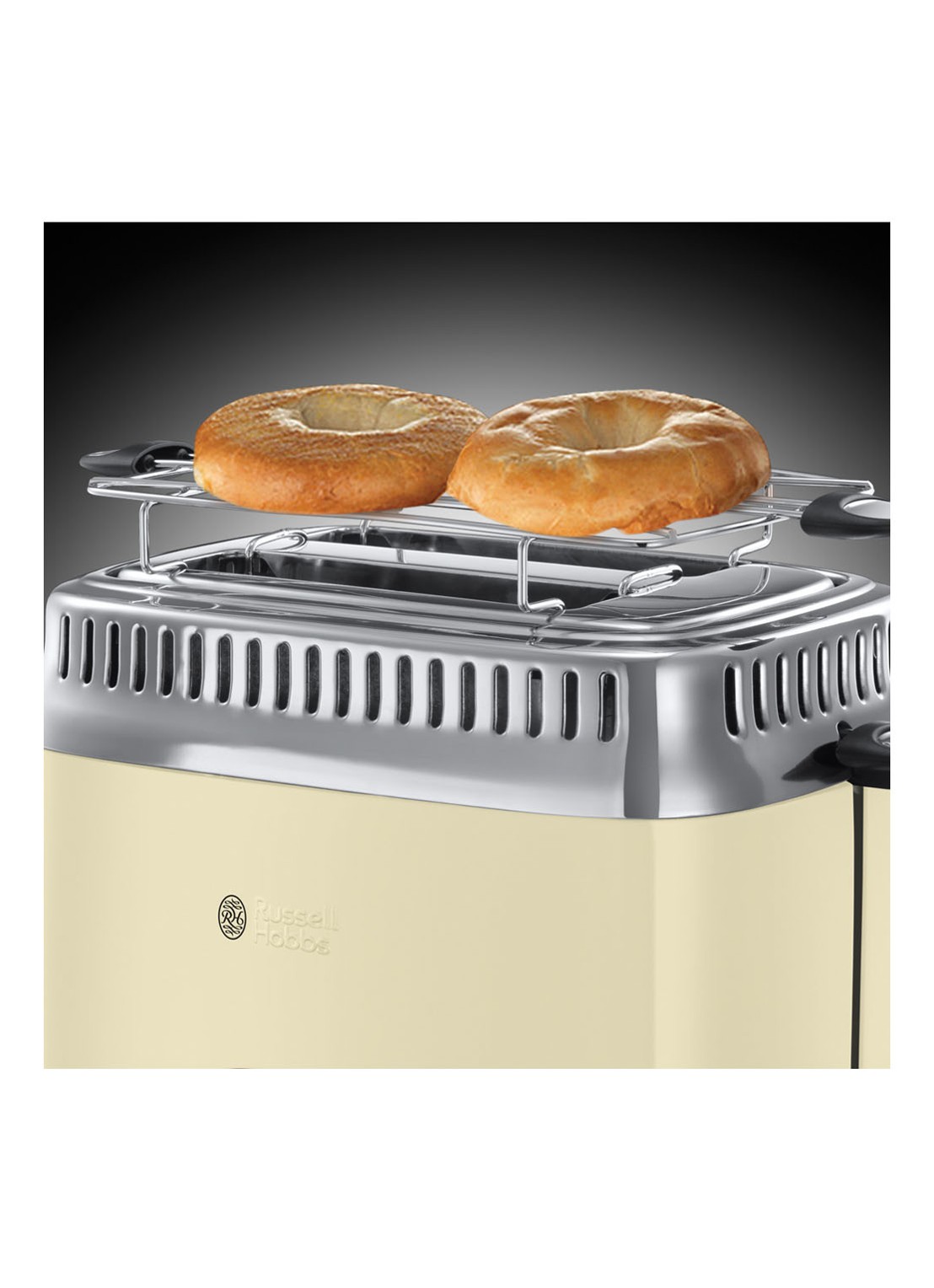 Russell Hobbs Retro Vintage broodrooster 2-slots - voorkant 2 creme