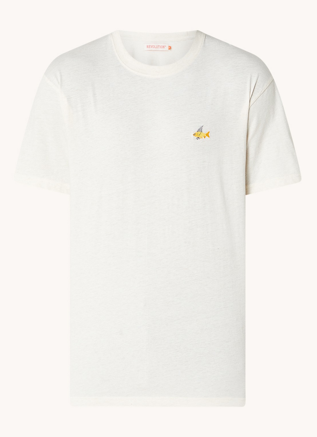 RVLT Revolution T-shirt met logoborduring - voorkant wit