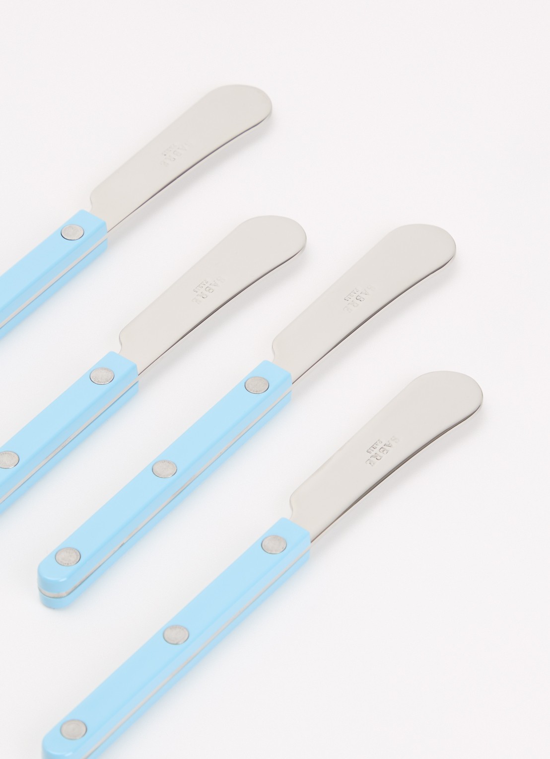 Sabre Bistrot botermes set van 4 - voorkant 2 lichtblauw