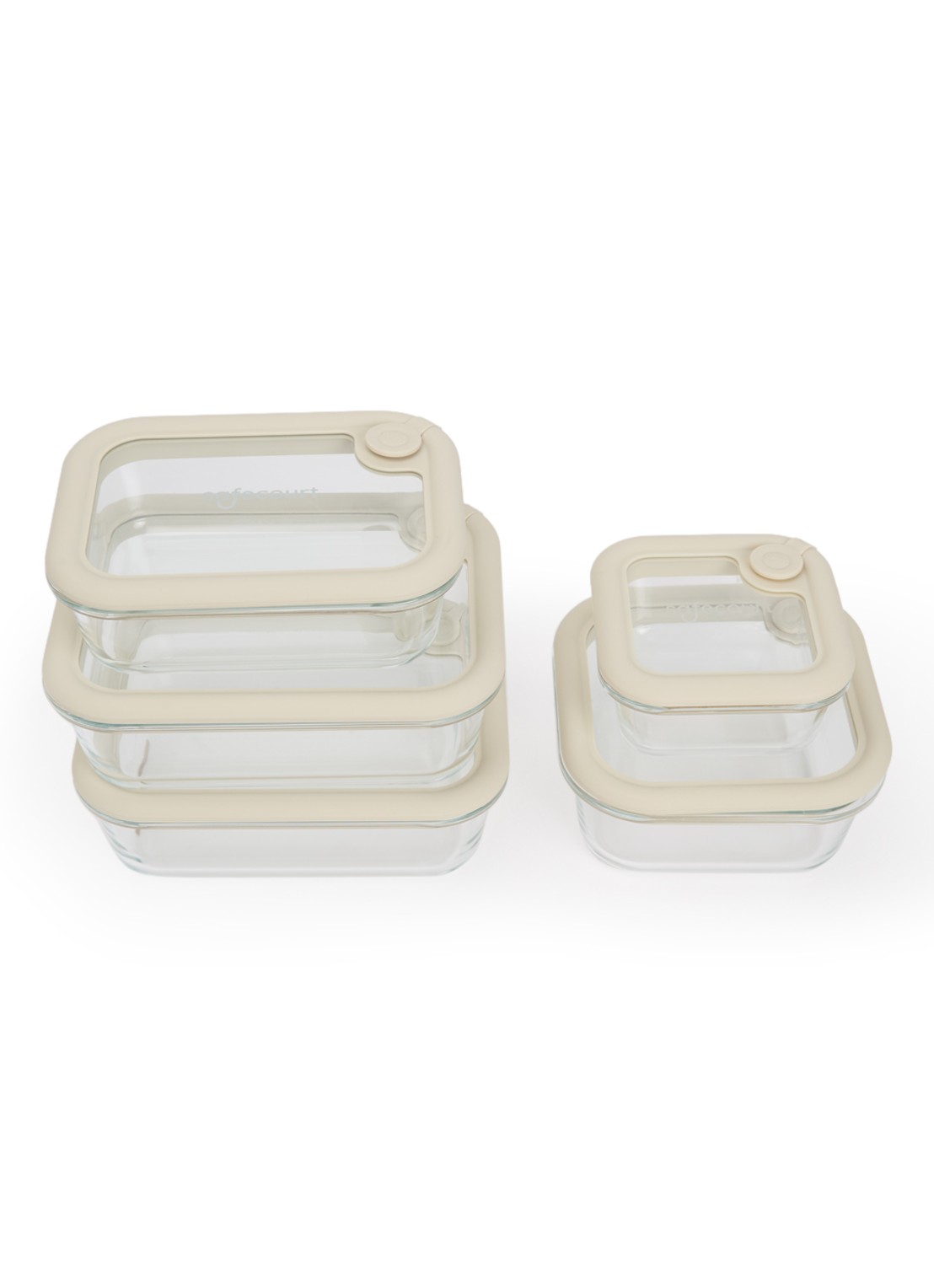 Safecourt Foodstorage vershouddoos set van 5 - voorkant beige