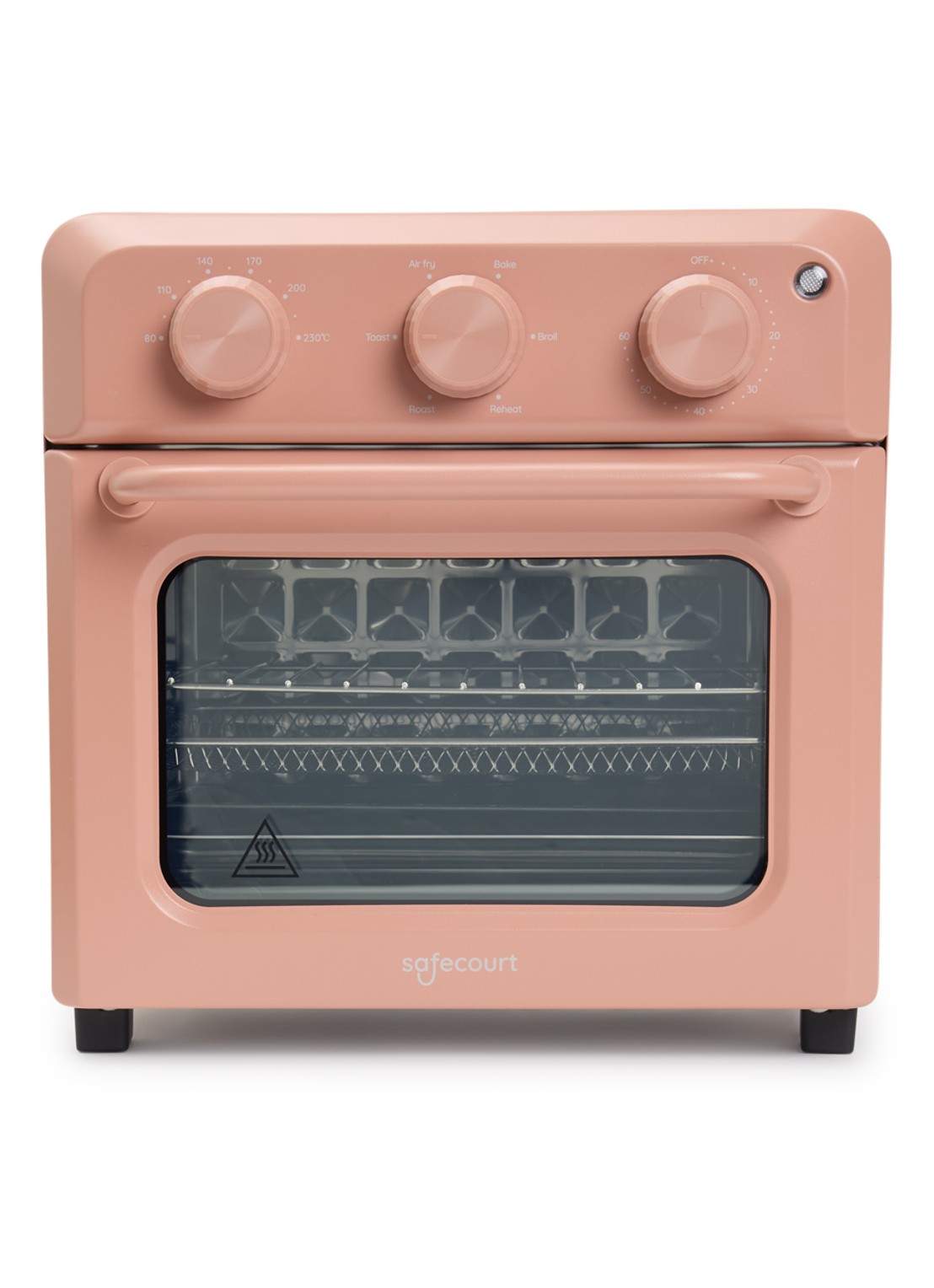 Safecourt PowerOven 6-in-1 airfryer oven 12 liter AO100 - voorkant roze
