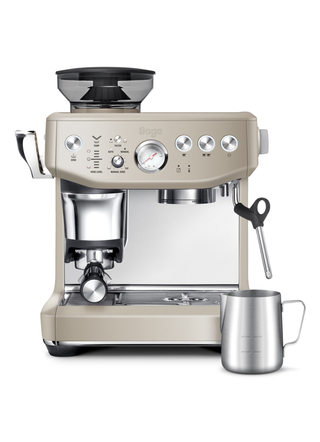 Sage Barista Express Impress espressomachine SES876 - detail 3 lichtbruin