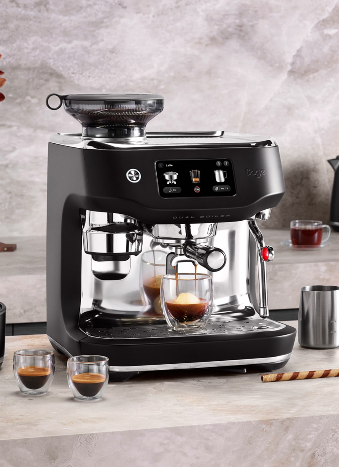 Sage Oracle Dual Boiler espressomachine SES995BTR4EEU1 - voorkant 2 zwart