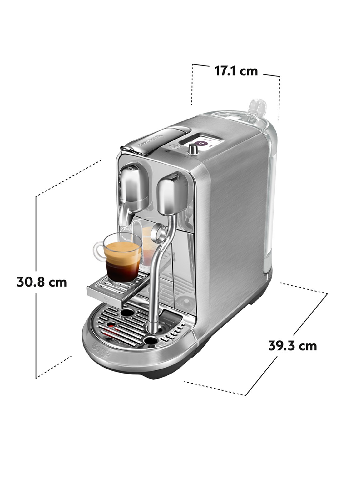 Sage Sage Creatista Plus Nespresso machine SNE800BSS4ENL1 - achterkant roestvrijstaal