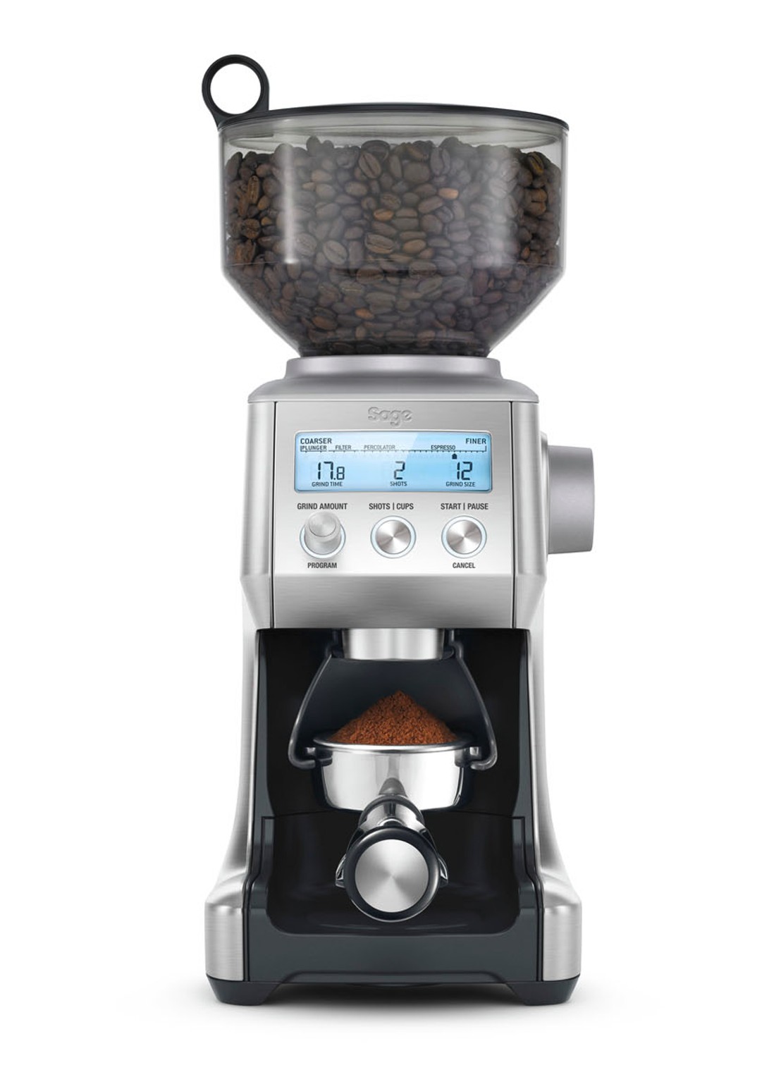 Sage Smart Grinder Pro koffiemolen BCG82OBSS - voorkant zilver